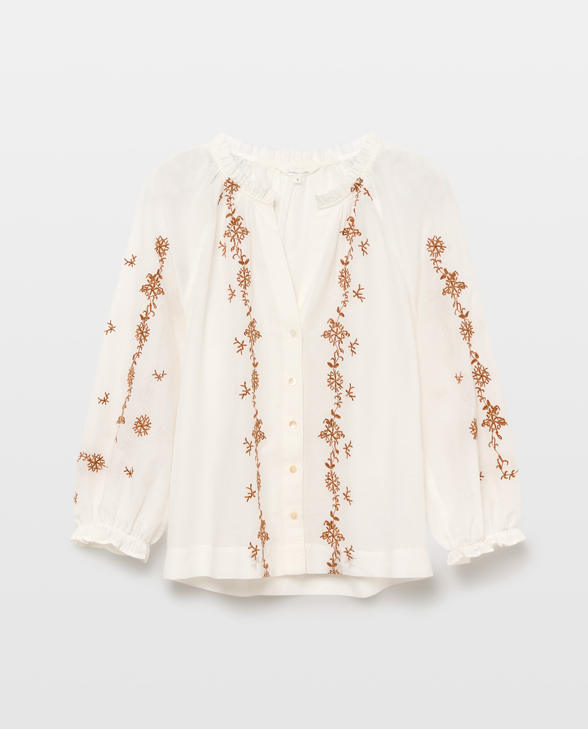 Imagen 5 de Blusa de mujer romántica con bordado - Southern Cotton - 120 Crudo 120 Crudo