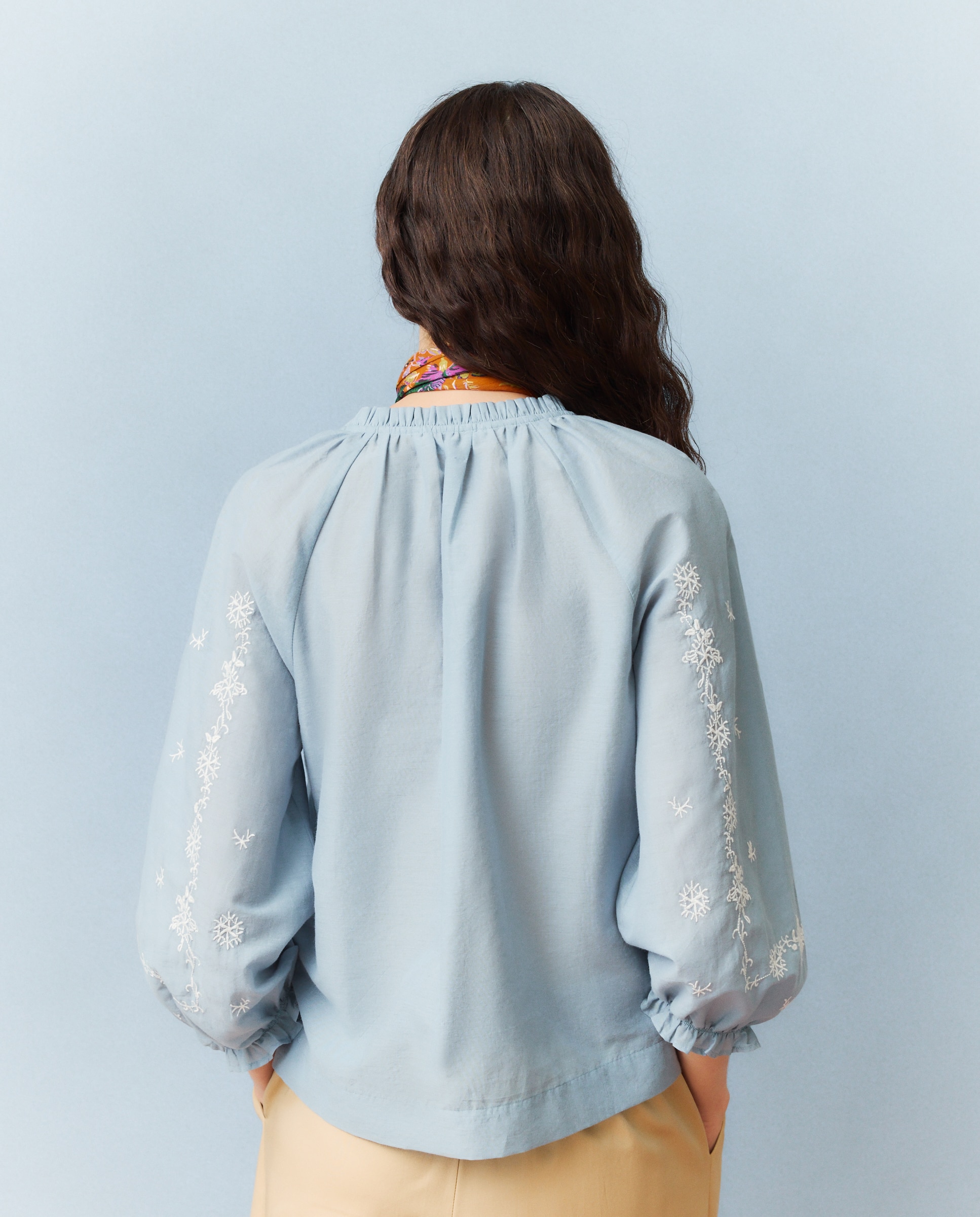 Imagen 3 de Blusa de mujer romántica con bordado - Southern Cotton - 471 Índigo 471 Índigo