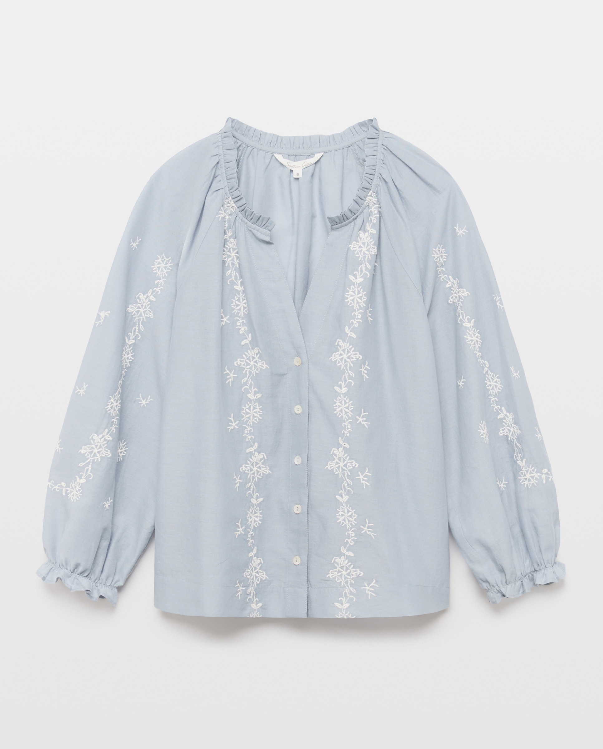 Imagen 5 de Blusa de mujer romántica con bordado - Southern Cotton - 471 Índigo 471 Índigo