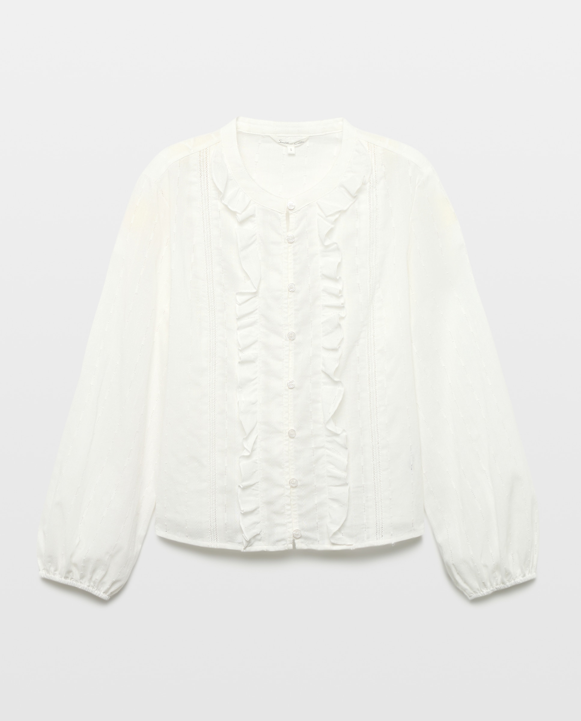 Imagem 0 de Blusa Lisa com Folhos Verticais
