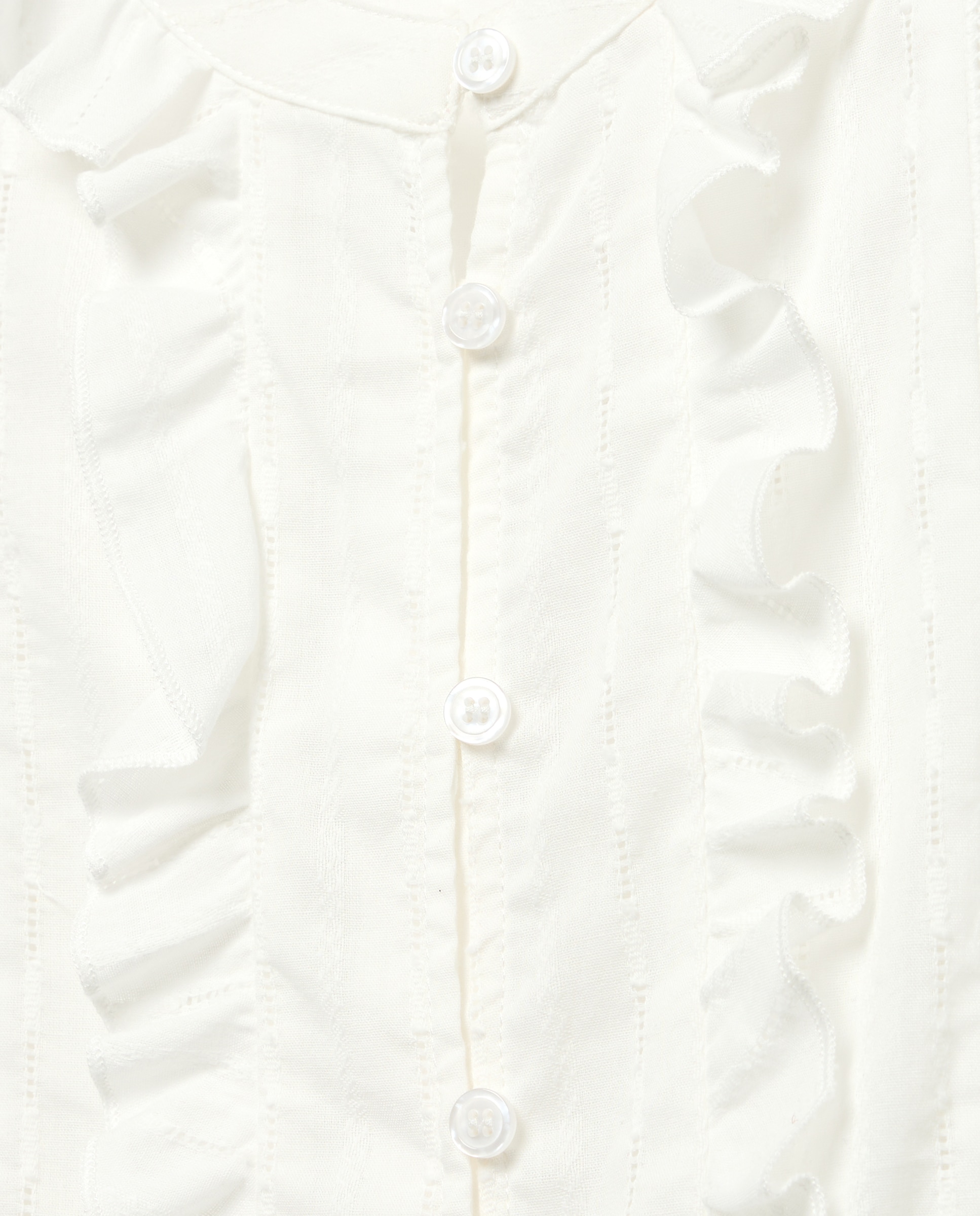 Blusa Lisa com Folhos Verticais Branco-2