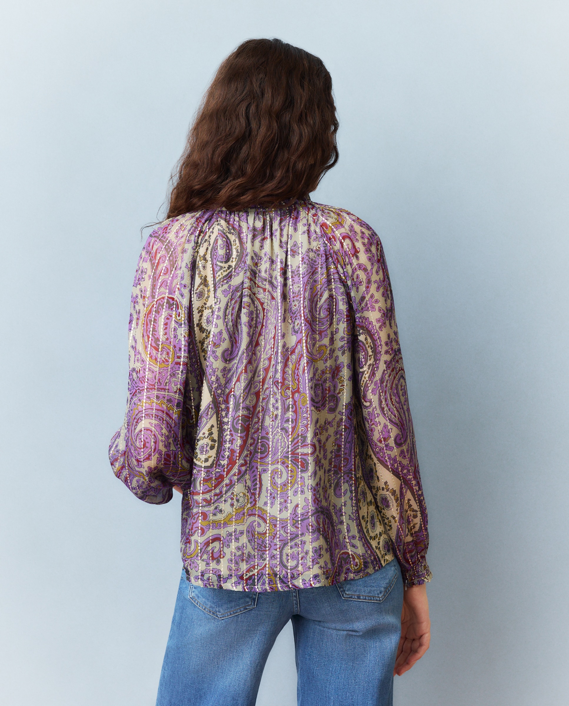 Blusa Georgette Estampada Rosa-3