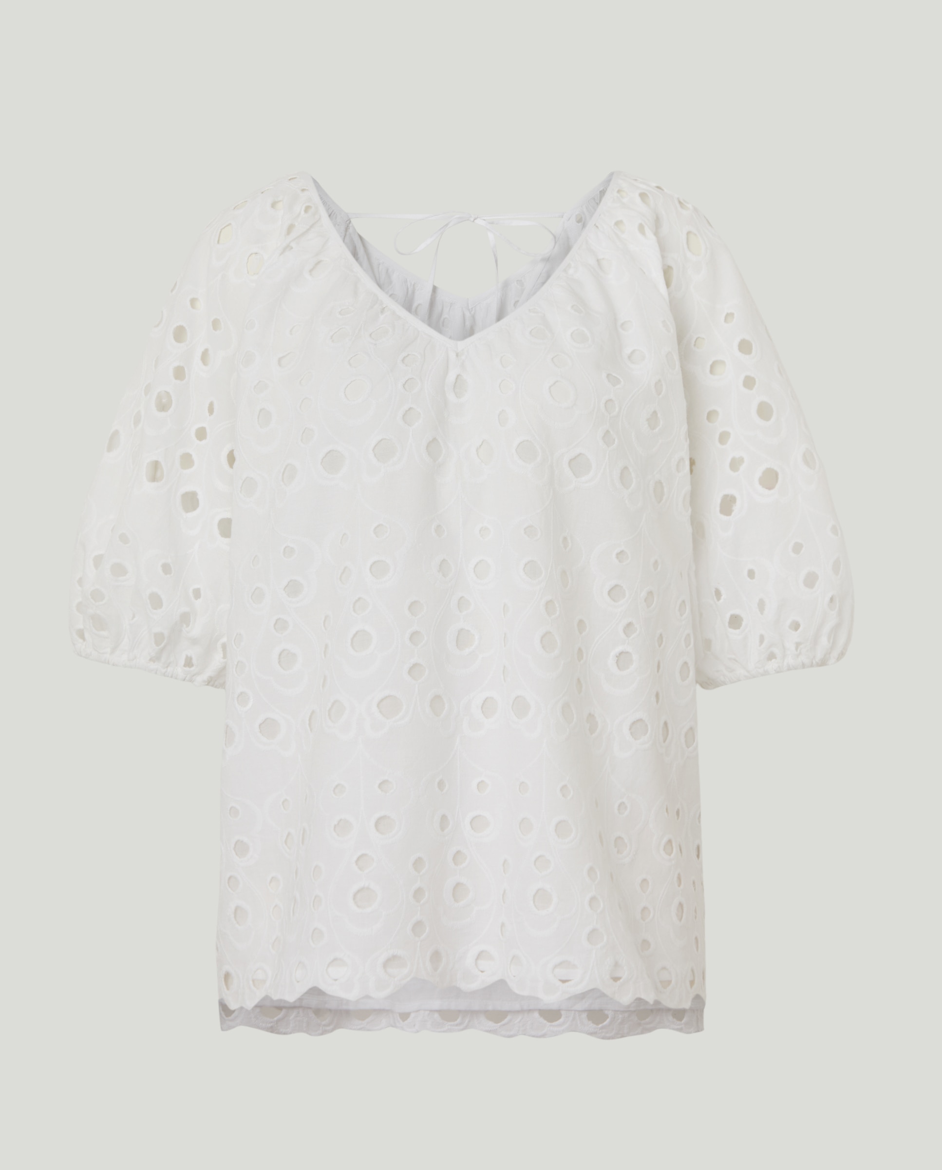 Blusa Lisa com Manga Curta Branco-4