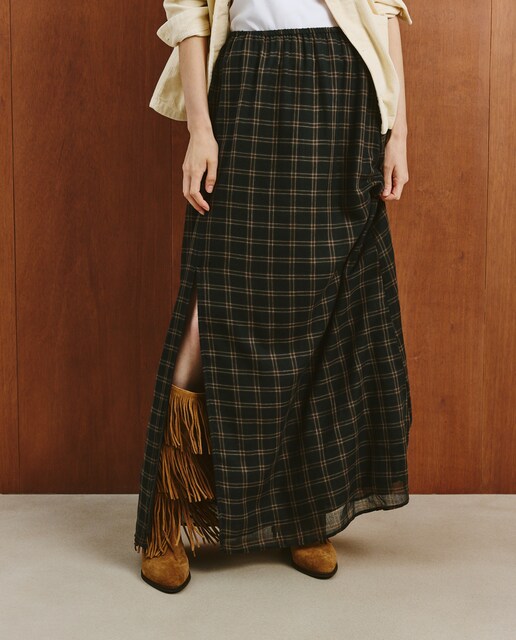 Imagen 0 de Falda larga con estampado de mujer