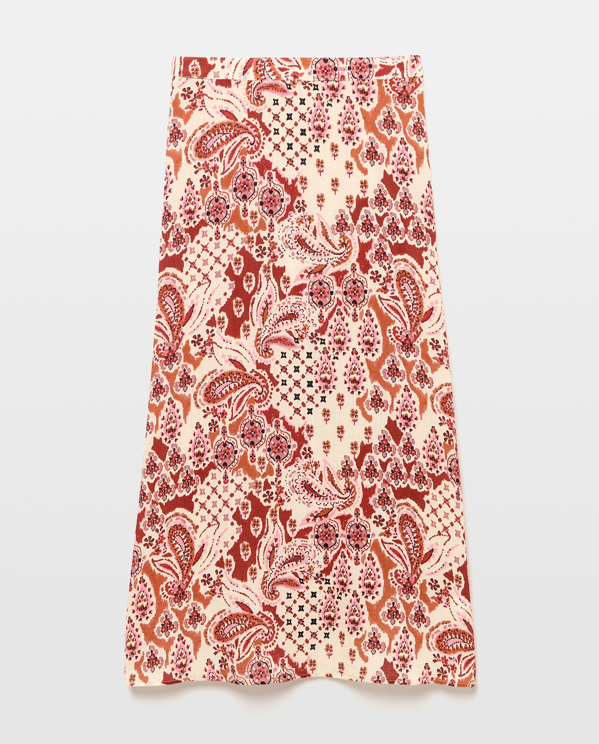 Falda recta estampada - Southern Cotton - Rojo Rojo-4