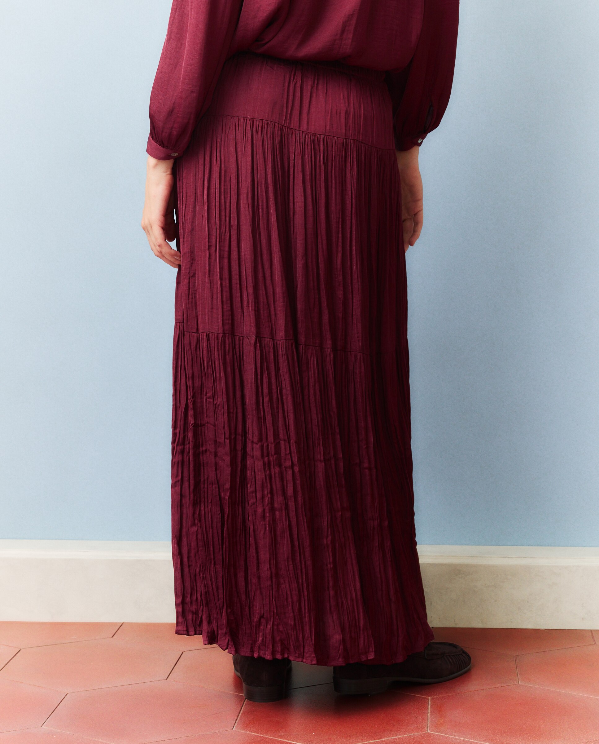 Falda alce larga - Southern Cotton - Burdeos Burdeos-3