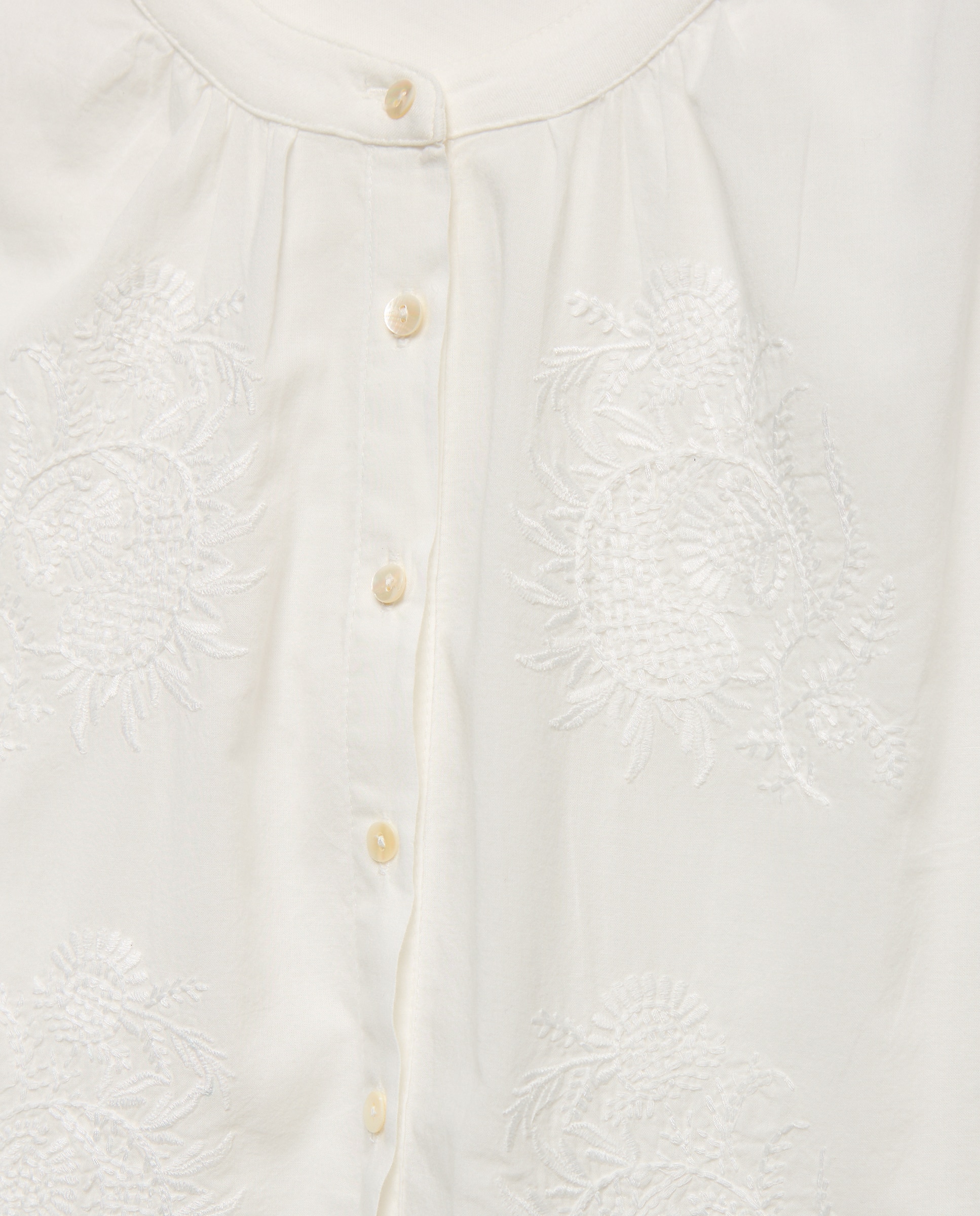 Blusa de mujer con bordados allover - Southern Cotton - 471 Índigo Blanco-6