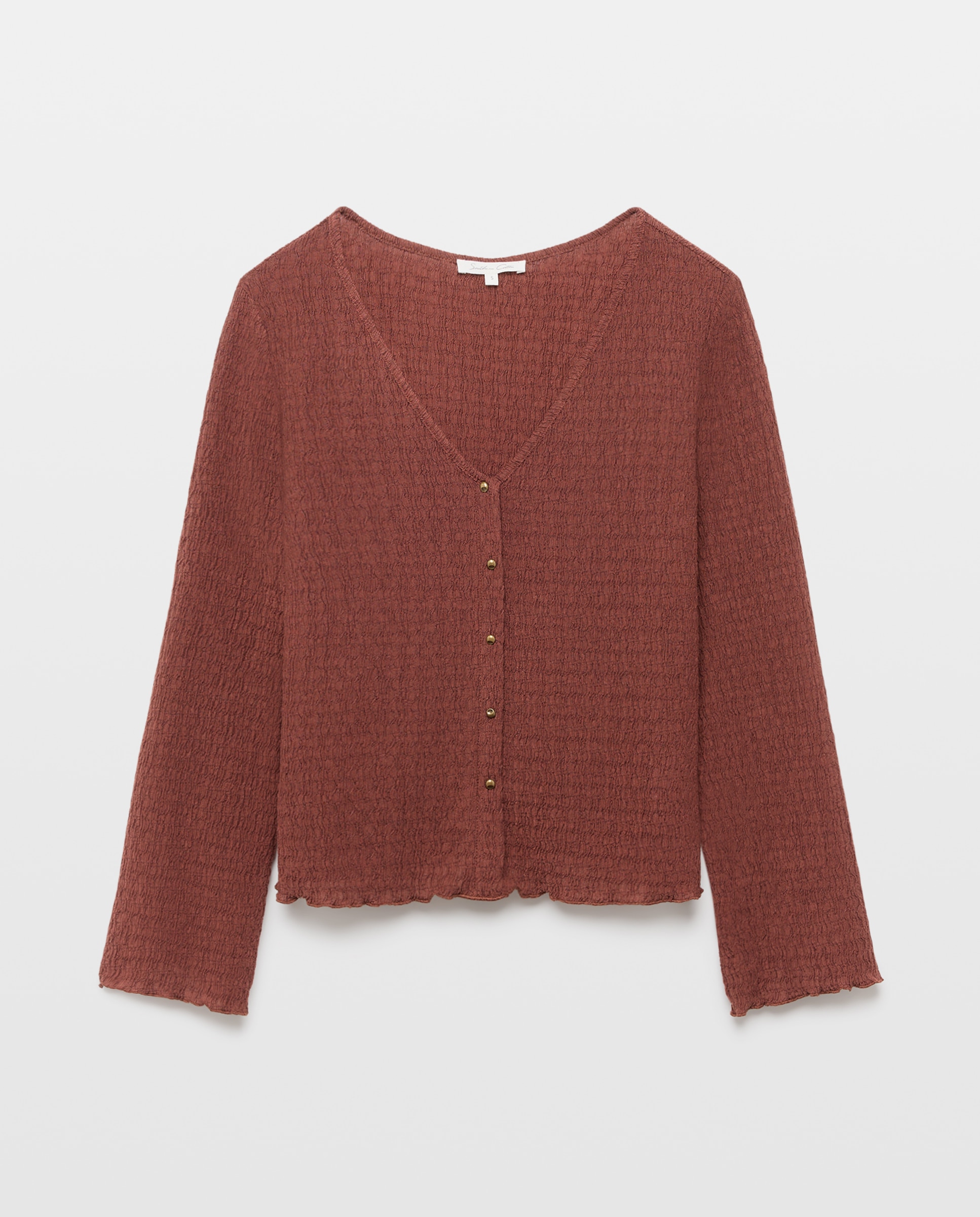 Camisola de Manga Comprida com Estrutura de Ondas Bordeaux-4