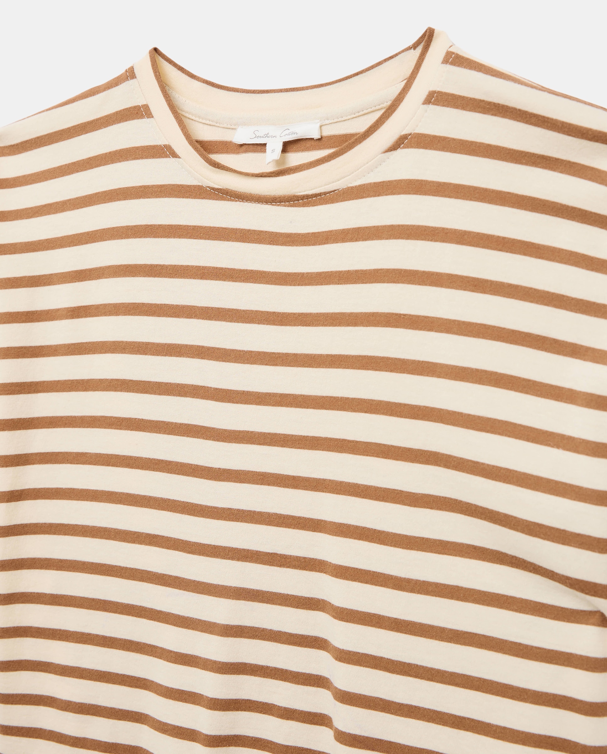Camiseta de mujer con nudo y botones - Southern Cotton - Blanco Amarillo-5