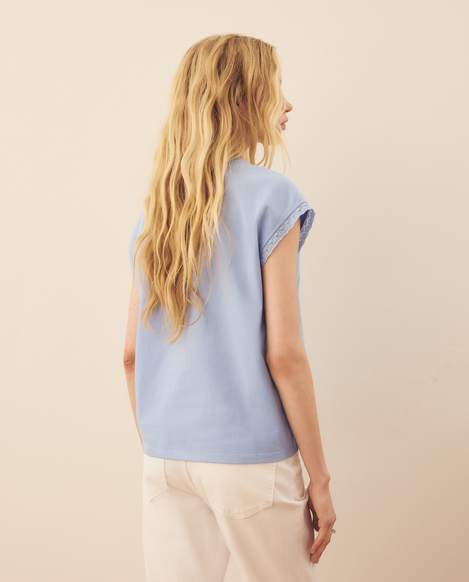Camiseta sin mangas lisa de mujer - Southern Cotton - 400 Azul 400 Azul-3