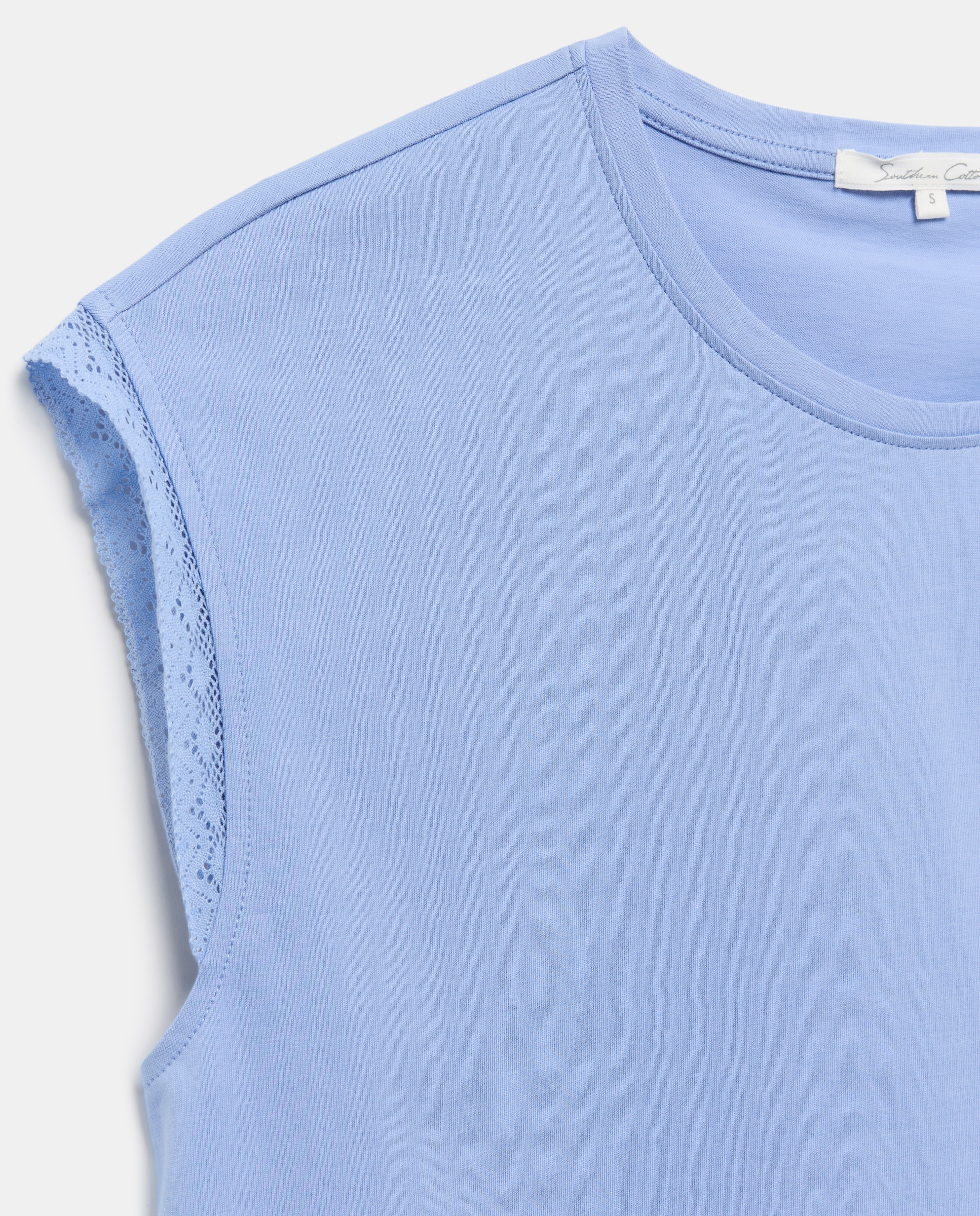 Camiseta sin mangas lisa de mujer - Southern Cotton - 400 Azul 400 Azul-5
