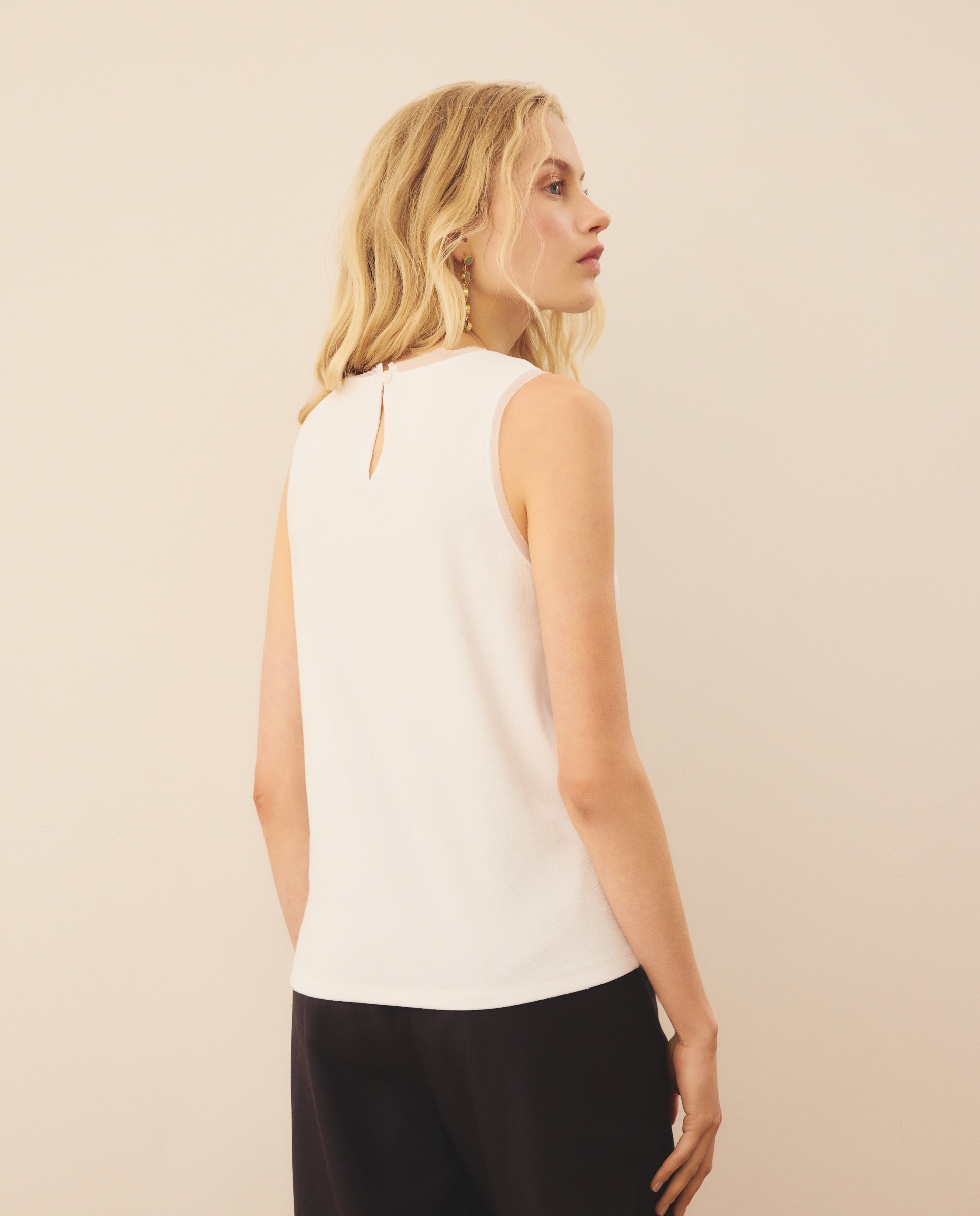 Camiseta sin mangas lisa de mujer - Southern Cotton - 120 Crudo 120 Crudo-3