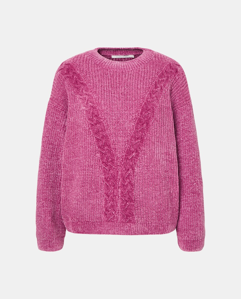 Camisola de Malha de Poliéster Lisa Púrpura-4