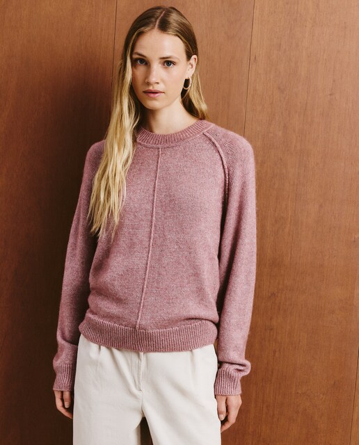 Imagen 0 de Jersey liso con cuello caja de mujer