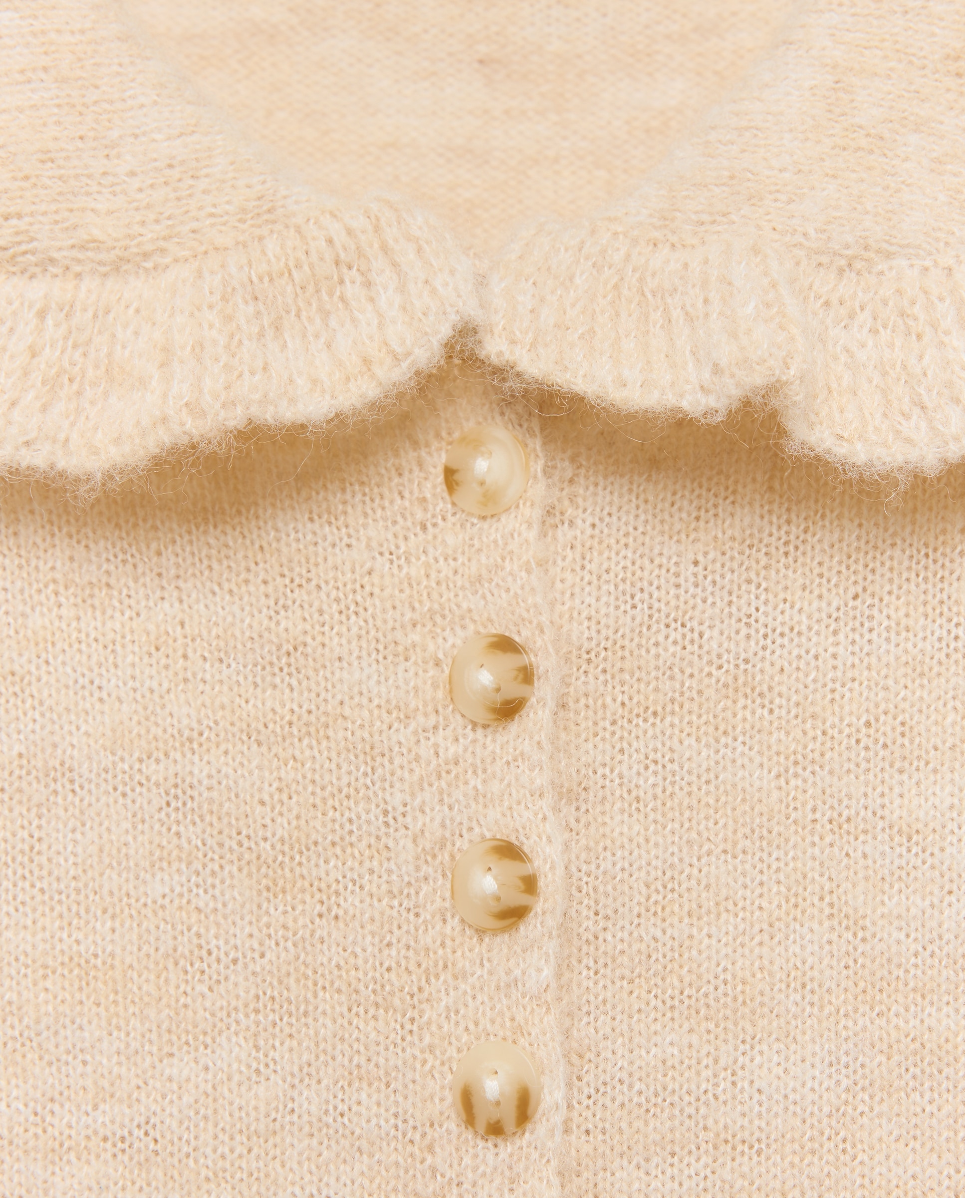 Casaco de Tricot com Folhos 120 Cru-5