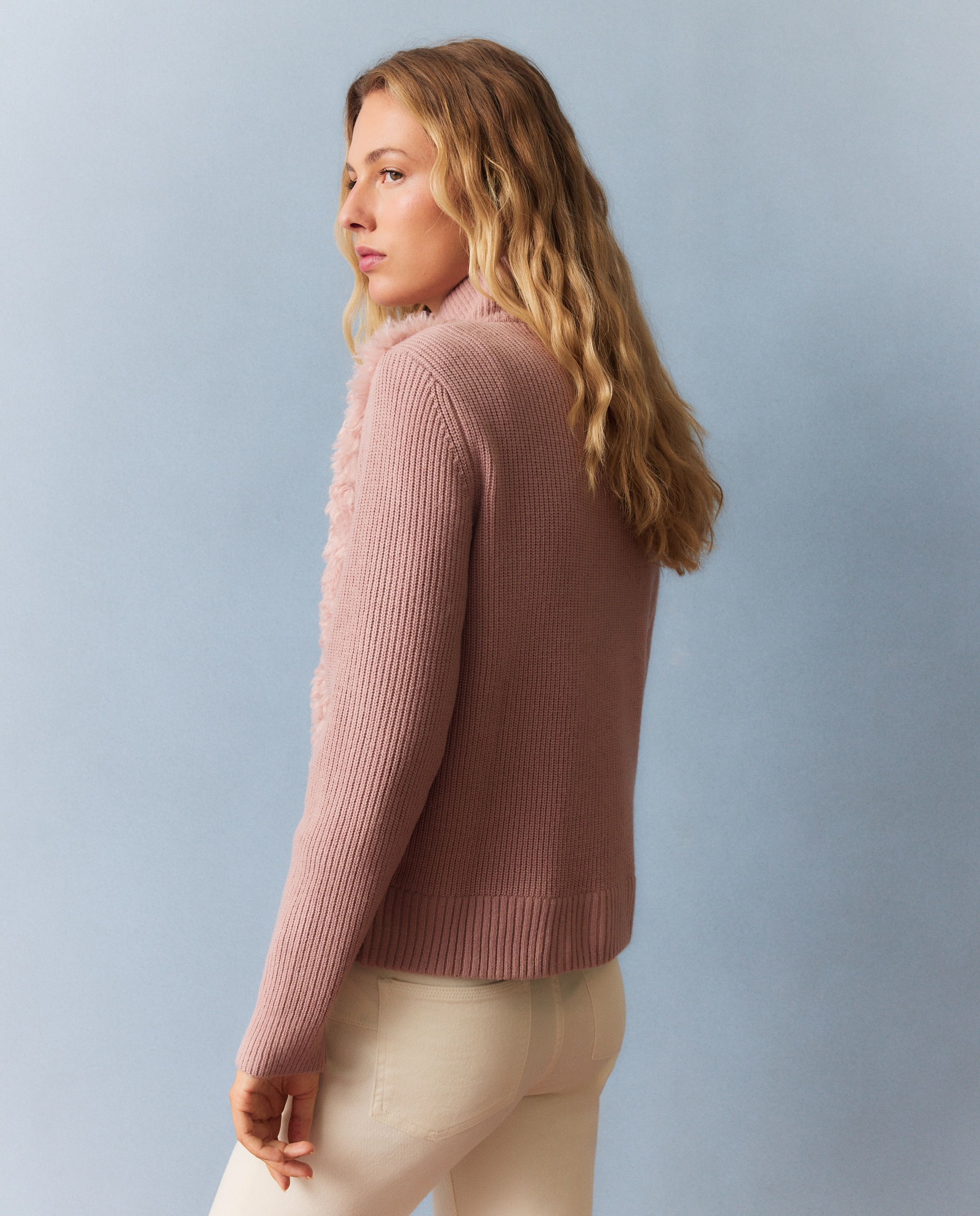 Chaqueta tricot de mujer borrego - Southern Cotton - 200 Rosa 200 Rosa-3