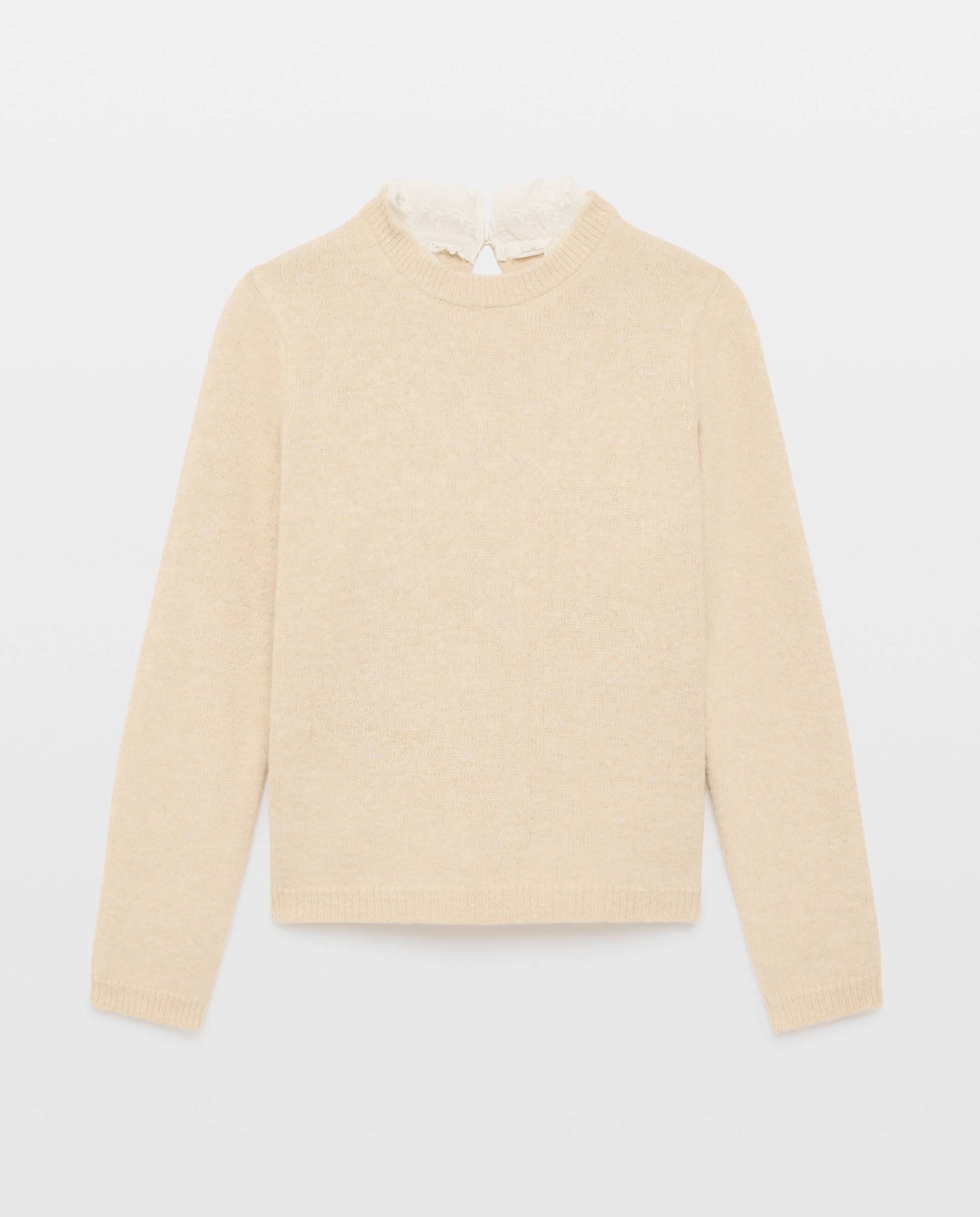Jersey de mujer con lúrex y cuello batista - Southern Cotton - Beige Beige-5