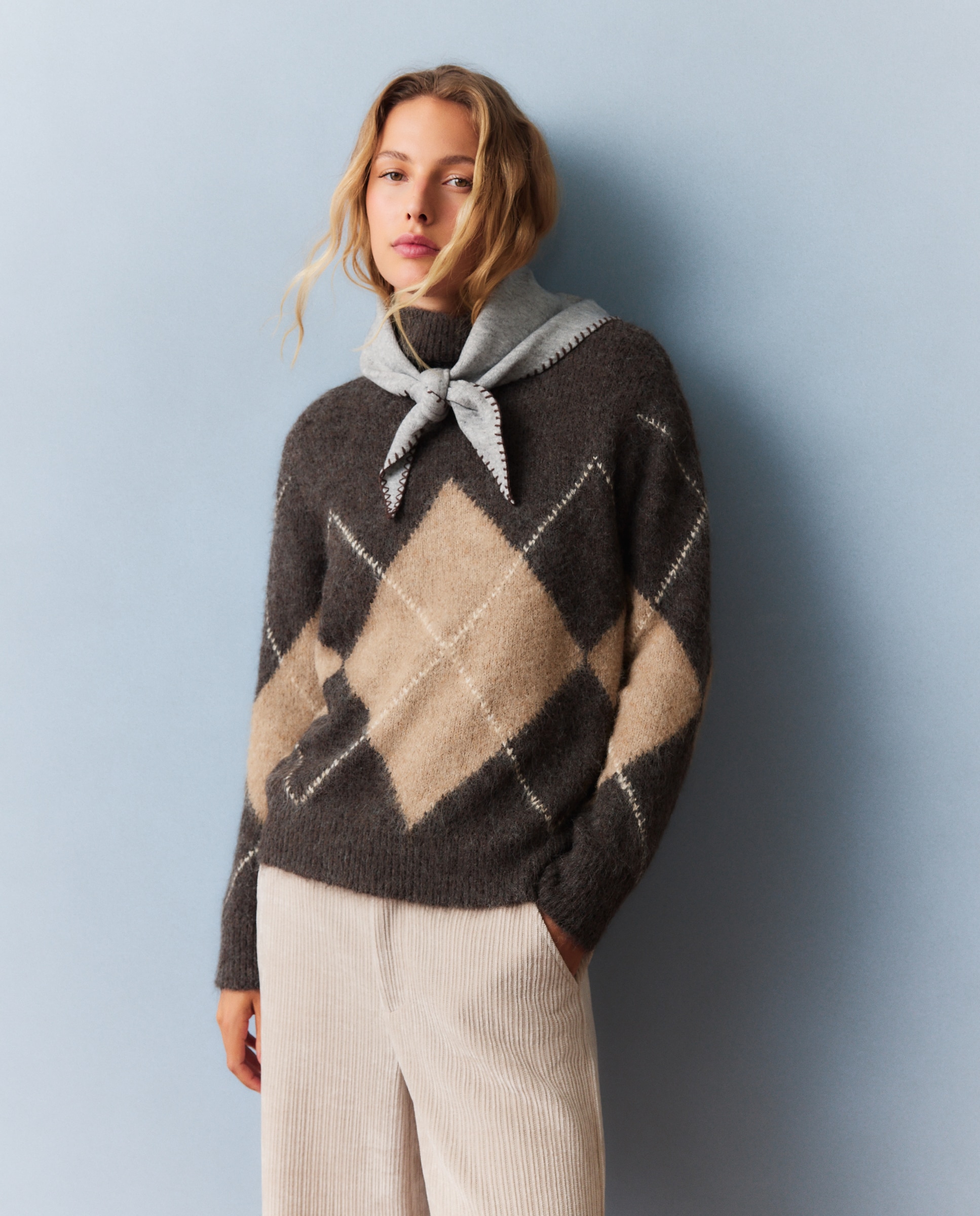 Jersey de mujer de rombos - Southern Cotton - Marrón Marrón-1