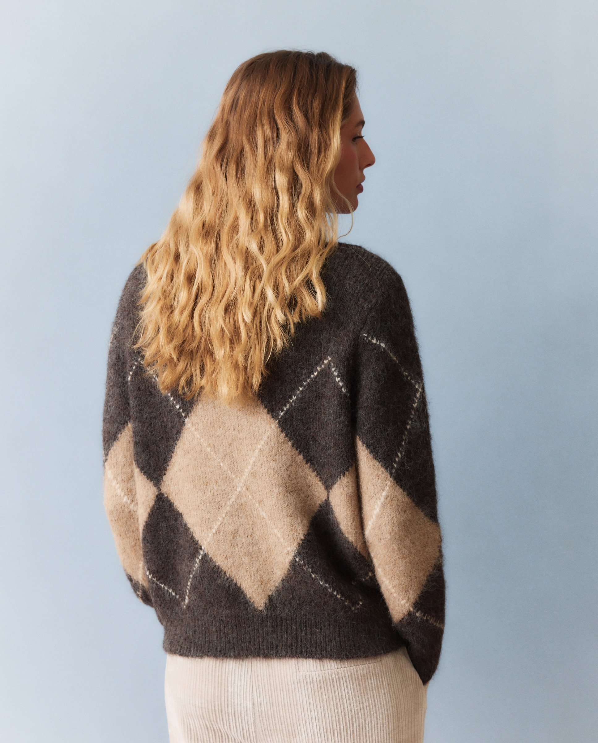 Jersey de mujer de rombos - Southern Cotton - Marrón Marrón-3