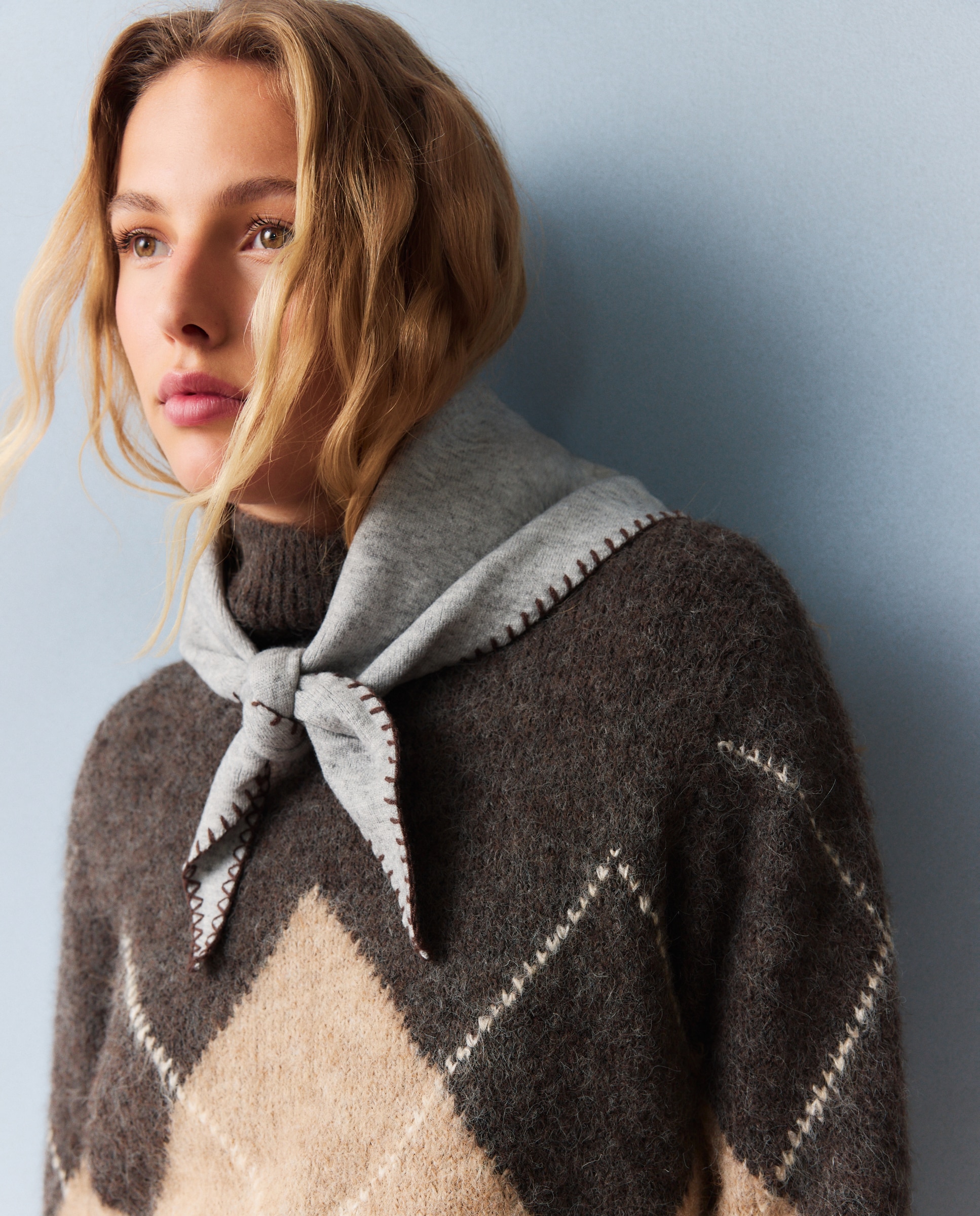 Jersey de mujer de rombos - Southern Cotton - Marrón Marrón-4