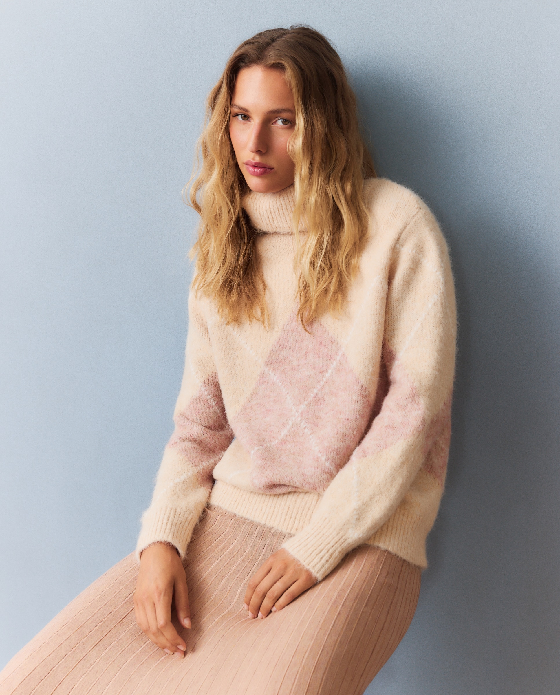 Imagen 0 de Jersey de mujer de rombos Blanco