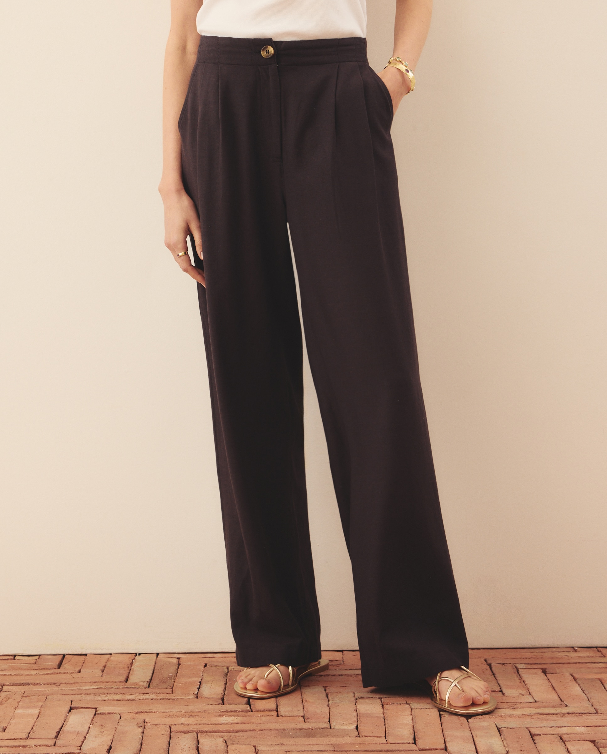 Pantalón lino de mujer - Southern Cotton - Plomo Plomo-2