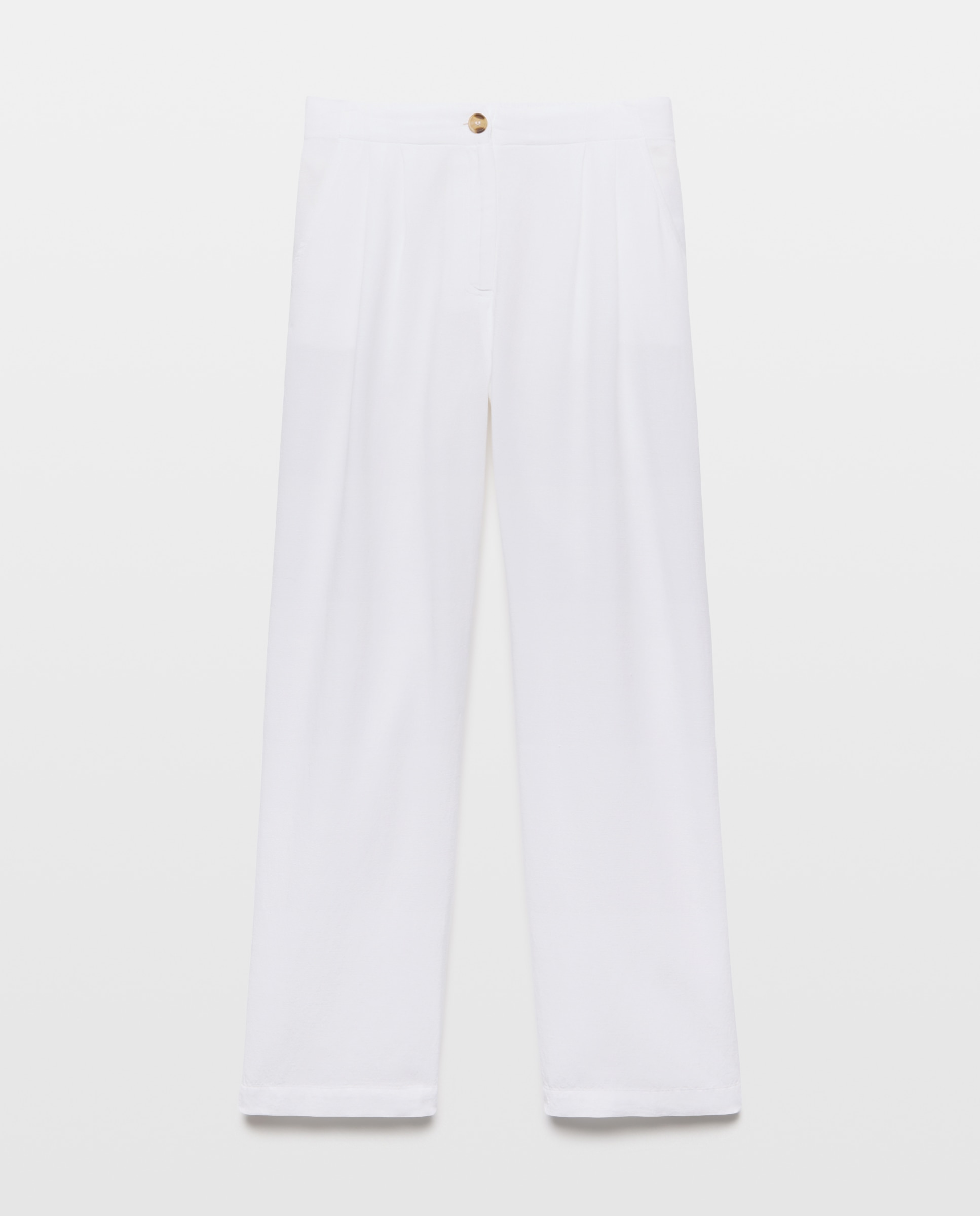 Pantalón lino de mujer - Southern Cotton - Blanco Blanco-4