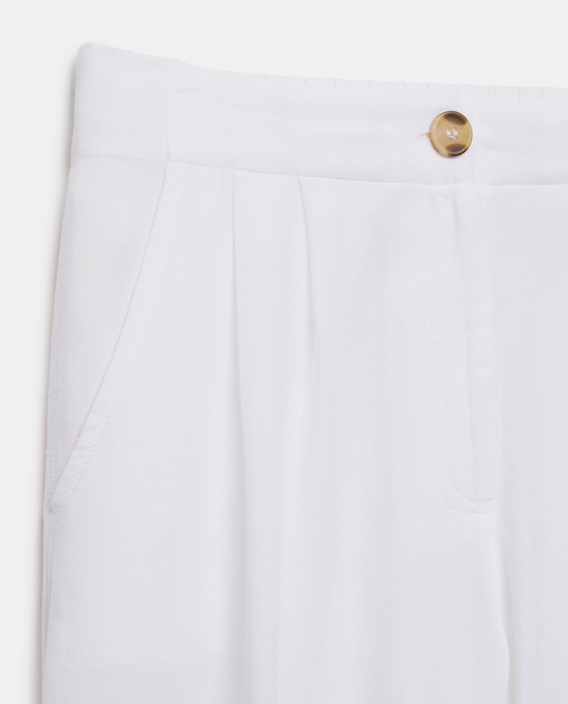 Pantalón lino de mujer - Southern Cotton - Blanco Blanco-5