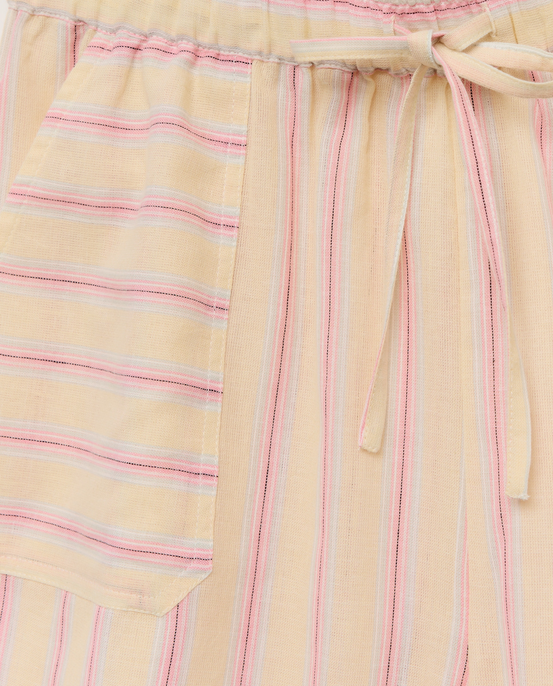 Bermudas de Algodão às Riscas Amarelo-5