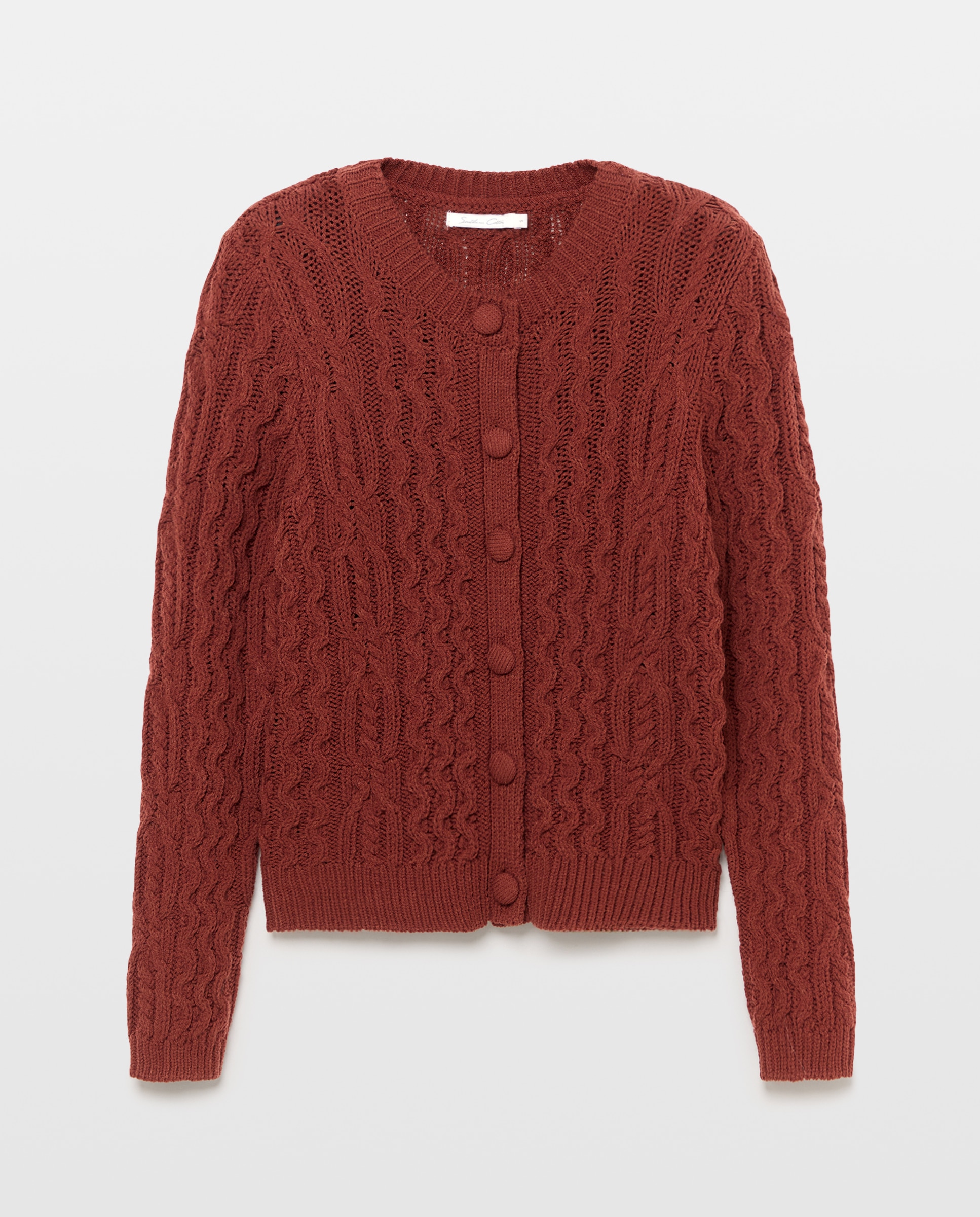 Chaqueta de mujer con trenzas y manga larga - Southern Cotton - Burdeos Burdeos-5