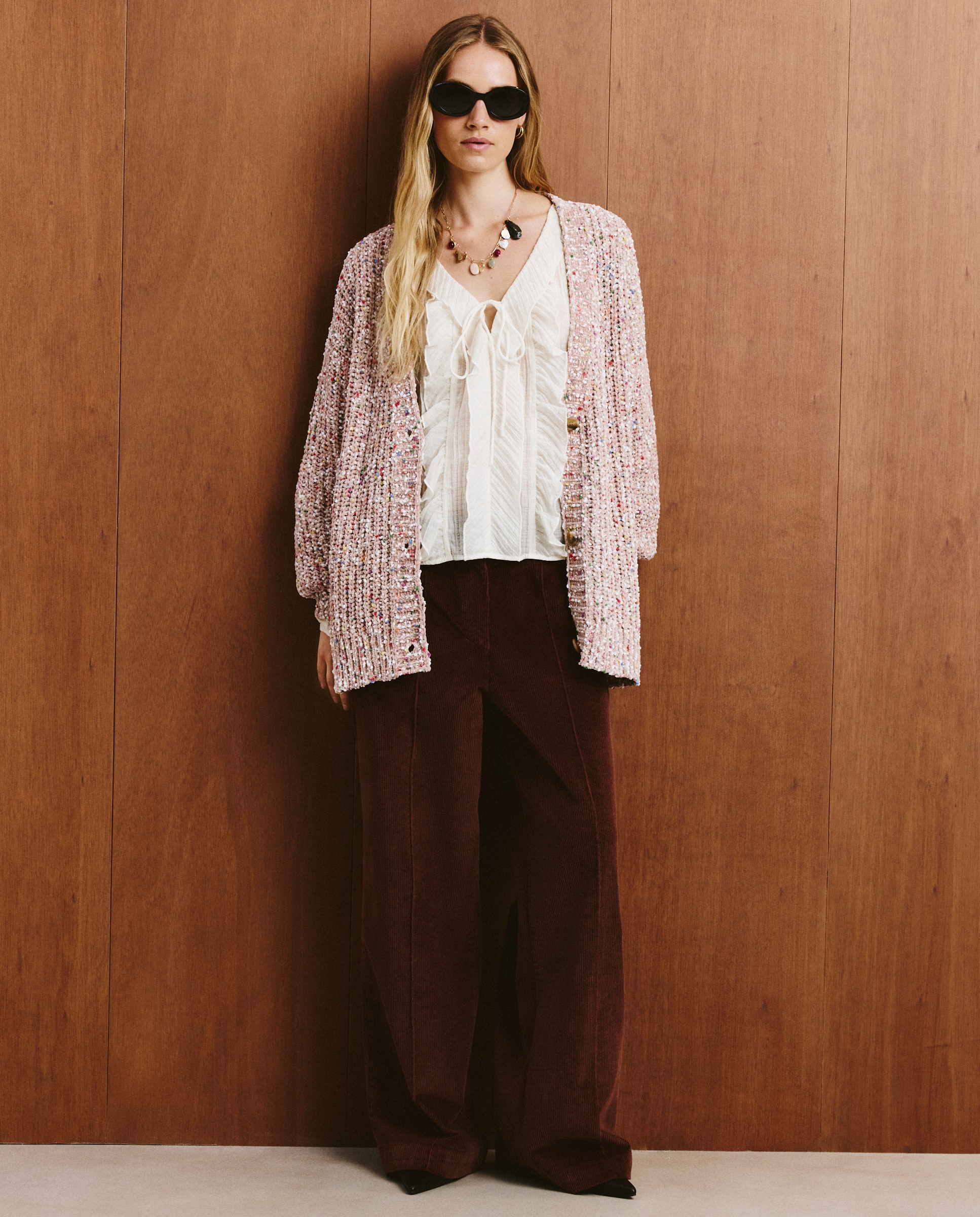 Casaco de Chenille Liso Torrado-2