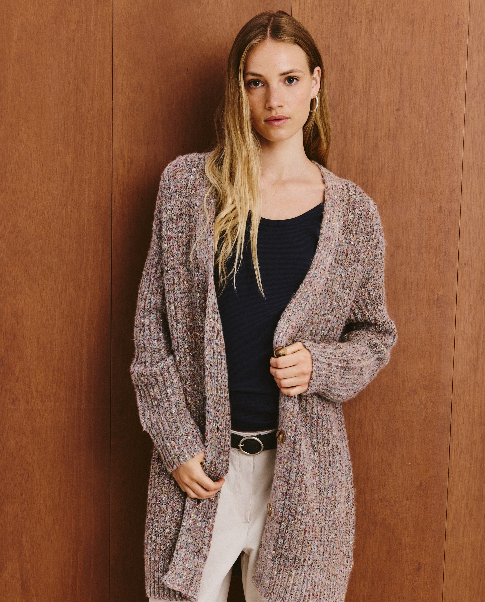 Casacão Comprido Liso Cinzento-claro-1