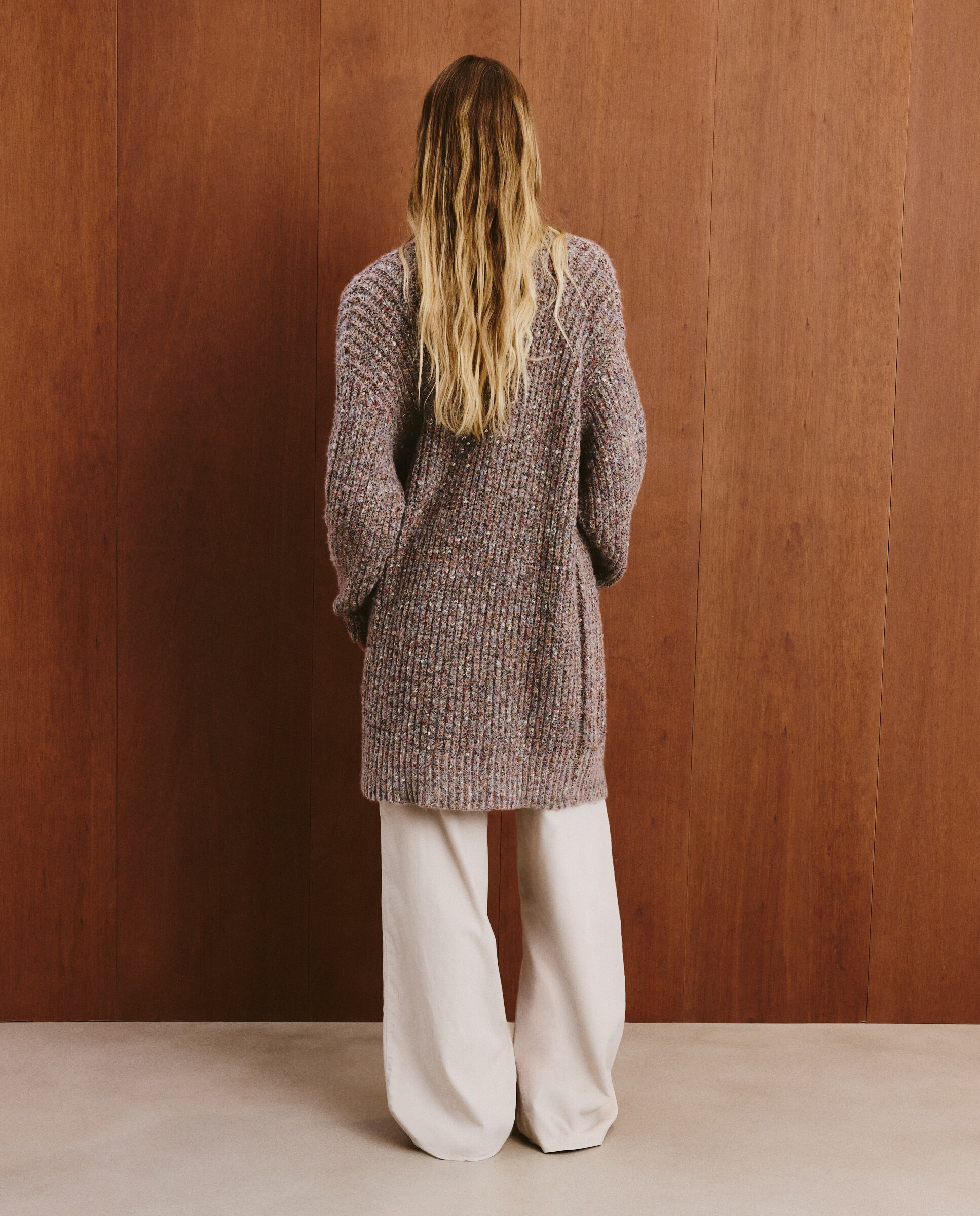 Casacão Comprido Liso Cinzento-claro-3