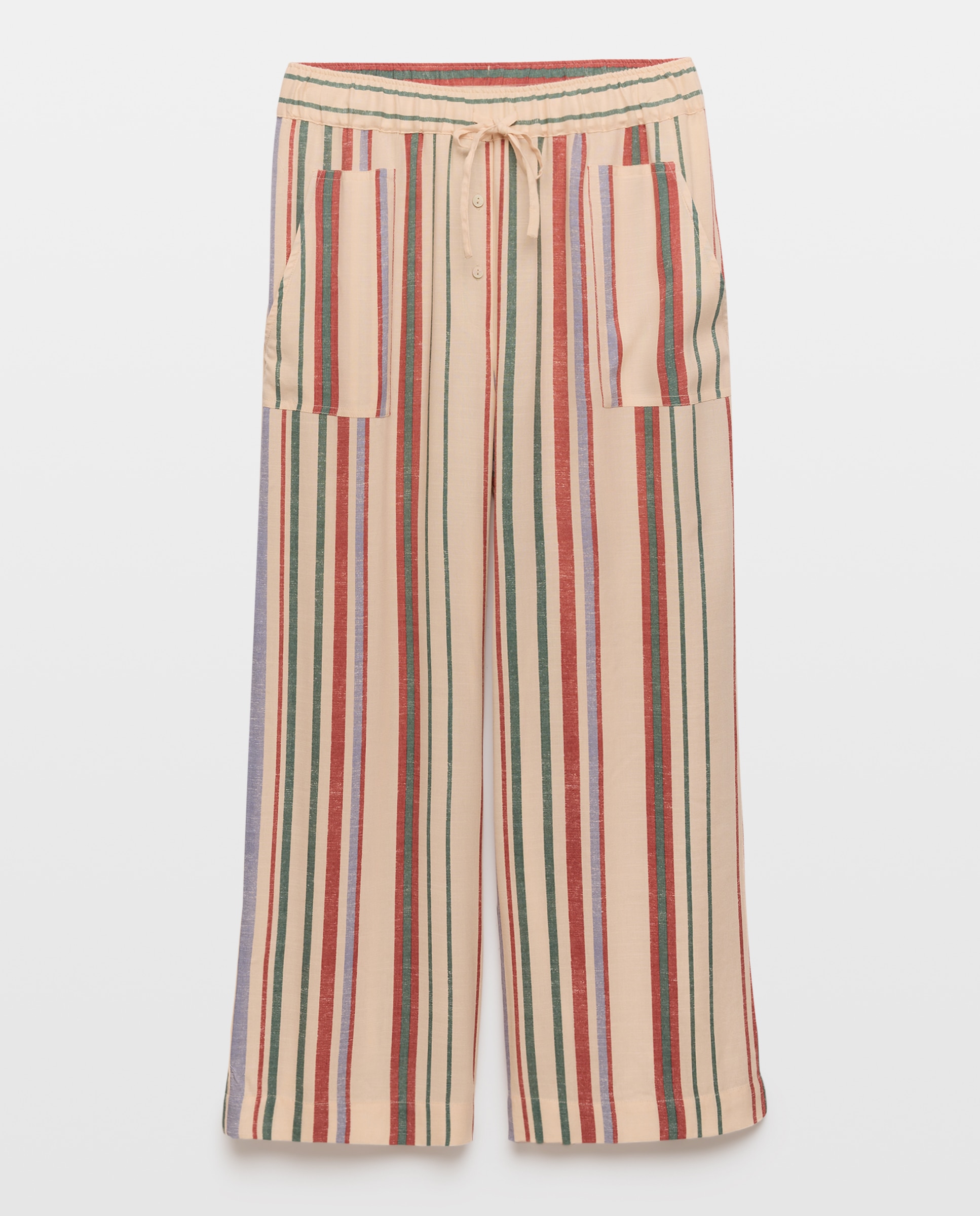 Pantalón de campana de mujer - Southern Cotton - Blanco Negro-4