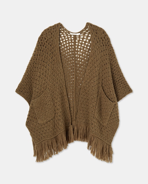 Imagen 0 de Poncho de punto liso de mujer