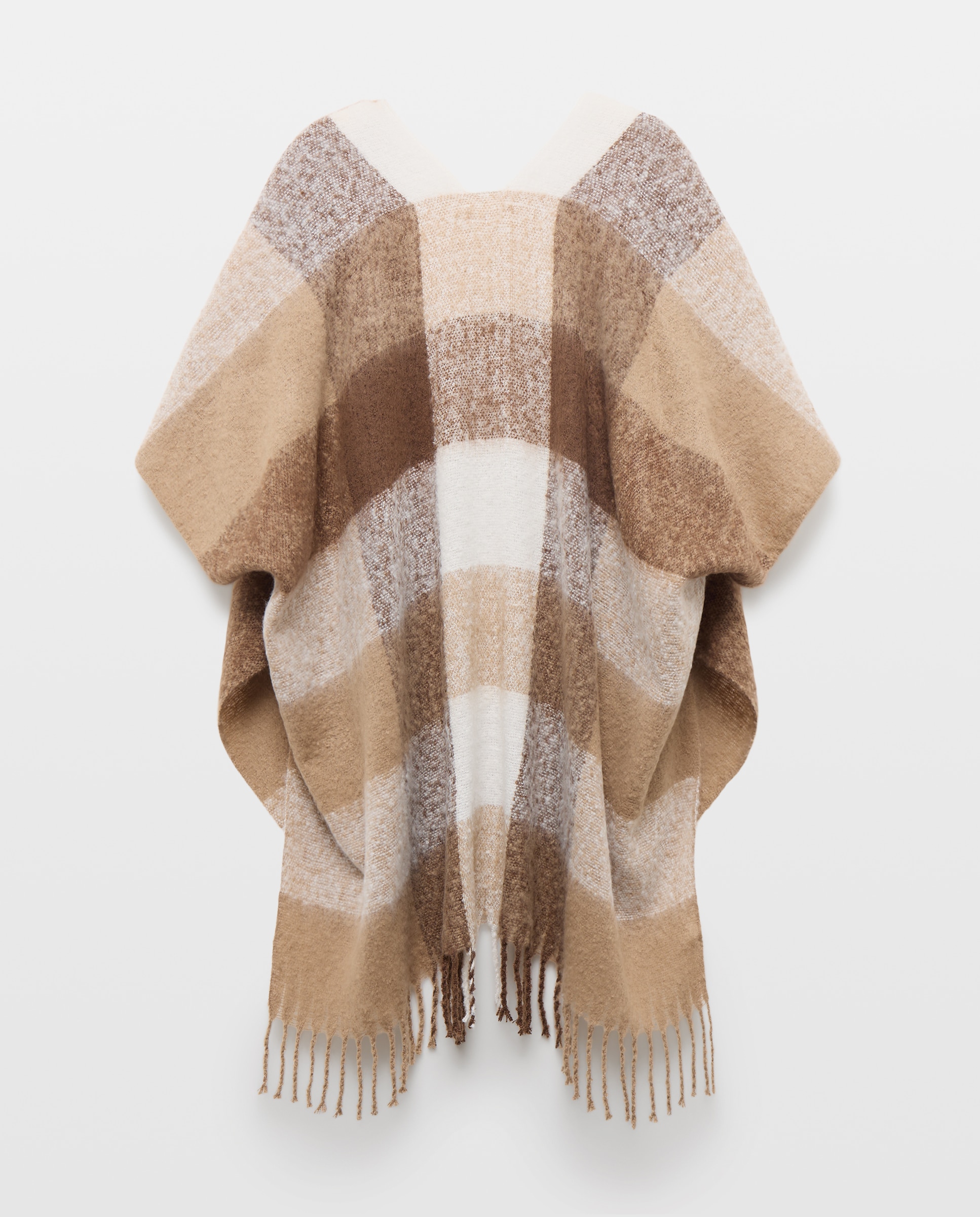 Imagen 2 de Poncho de mujer de cuadros - Southern Cotton - Marrón Marrón