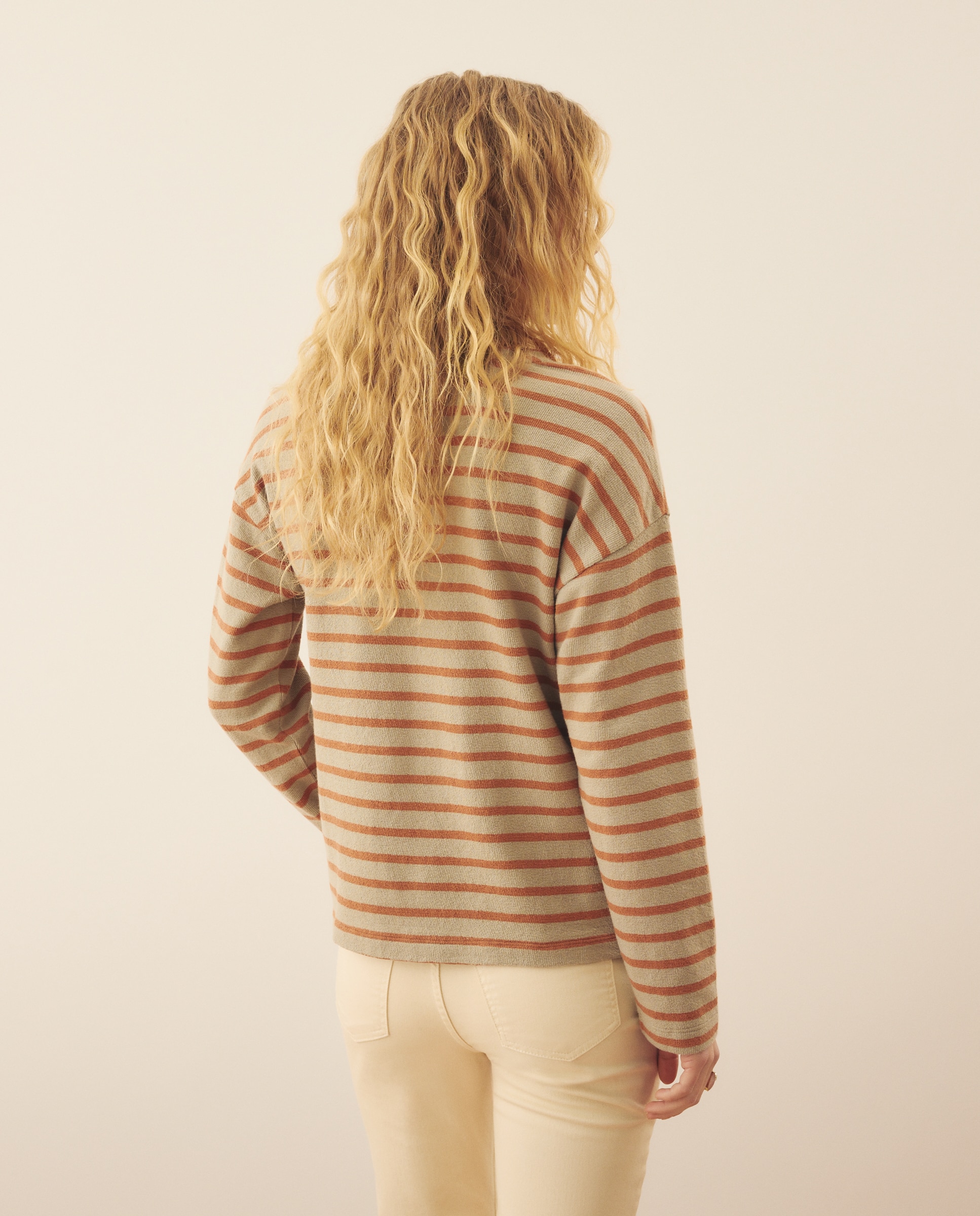 Sweatshirt com Estampado às Riscas Verde-3