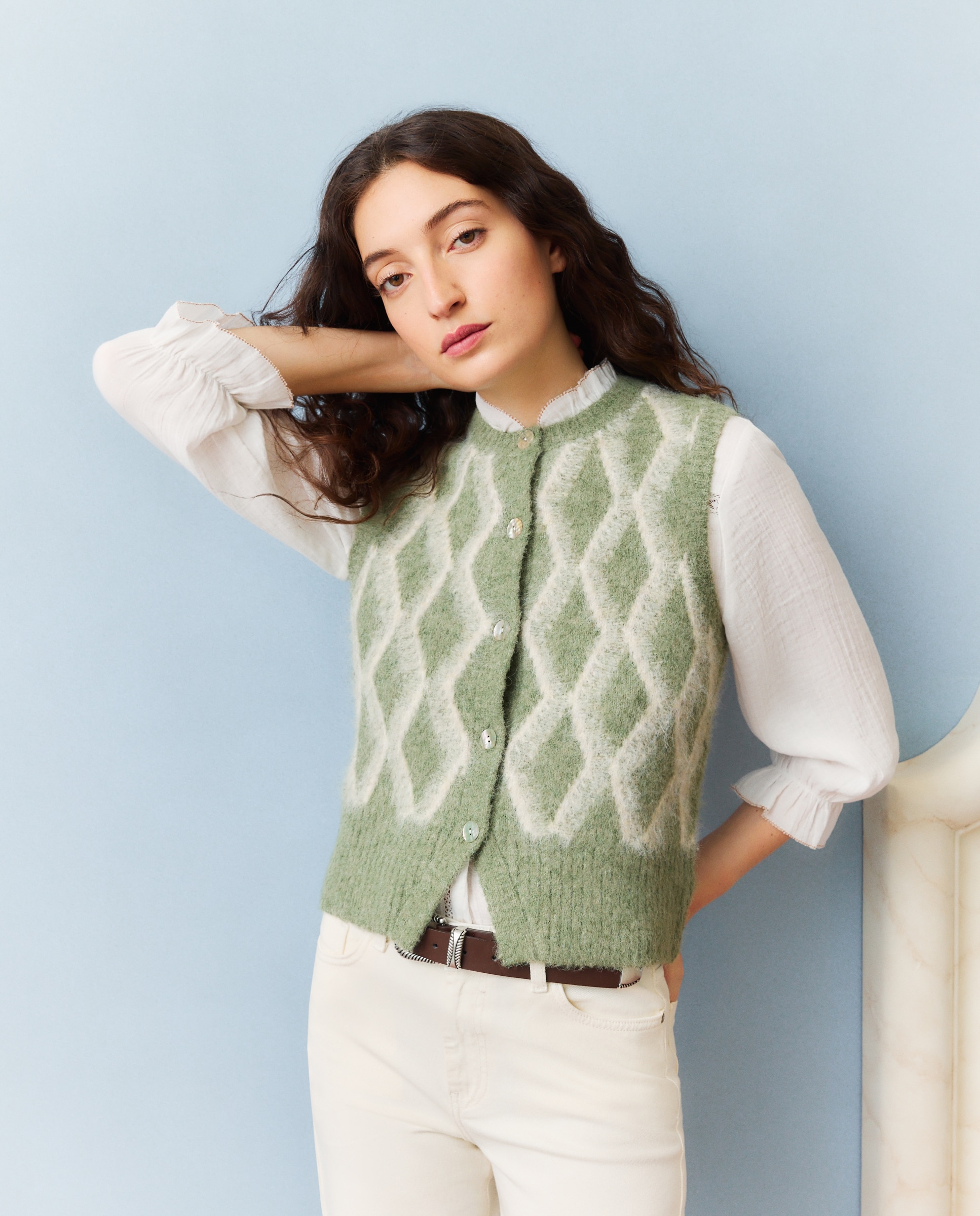 Imagem 0 de Colete com Jacquard de Losangos