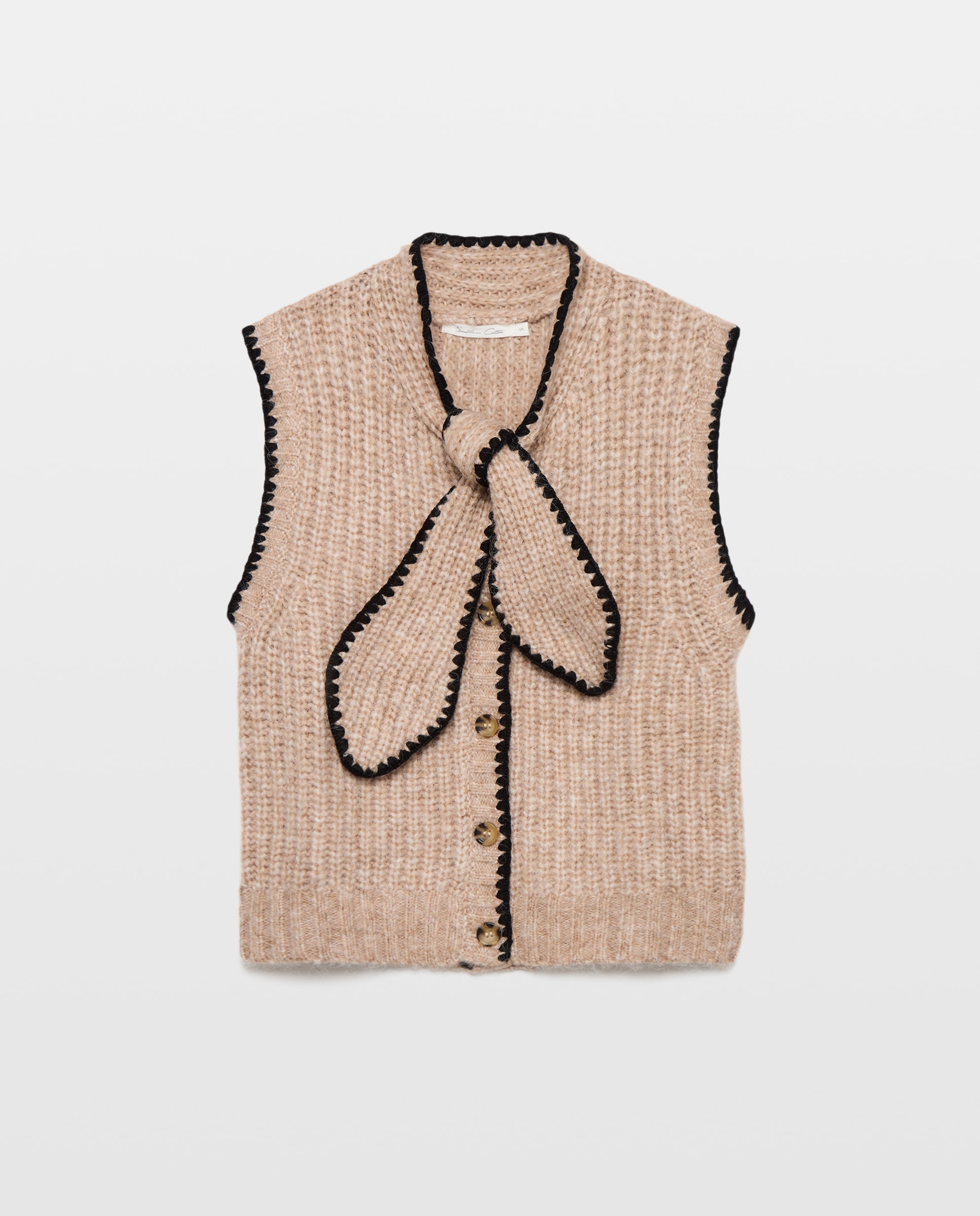Imagen 5 de Chaleco de mujer con lazada con contrastes - Southern Cotton - Tostado Tostado