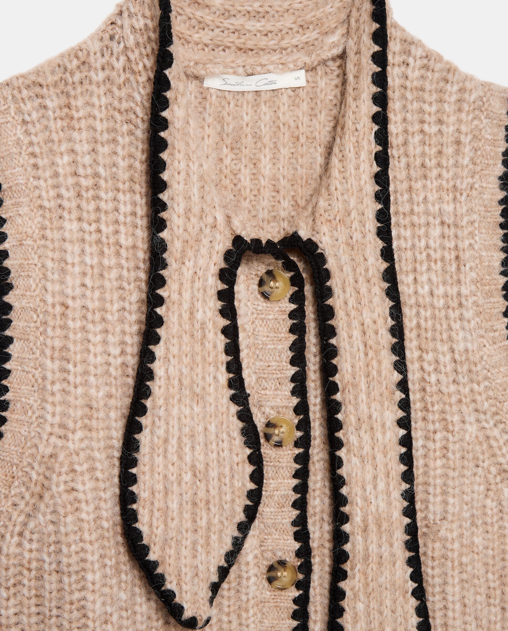 Imagen 6 de Chaleco de mujer con lazada con contrastes - Southern Cotton - Tostado Tostado