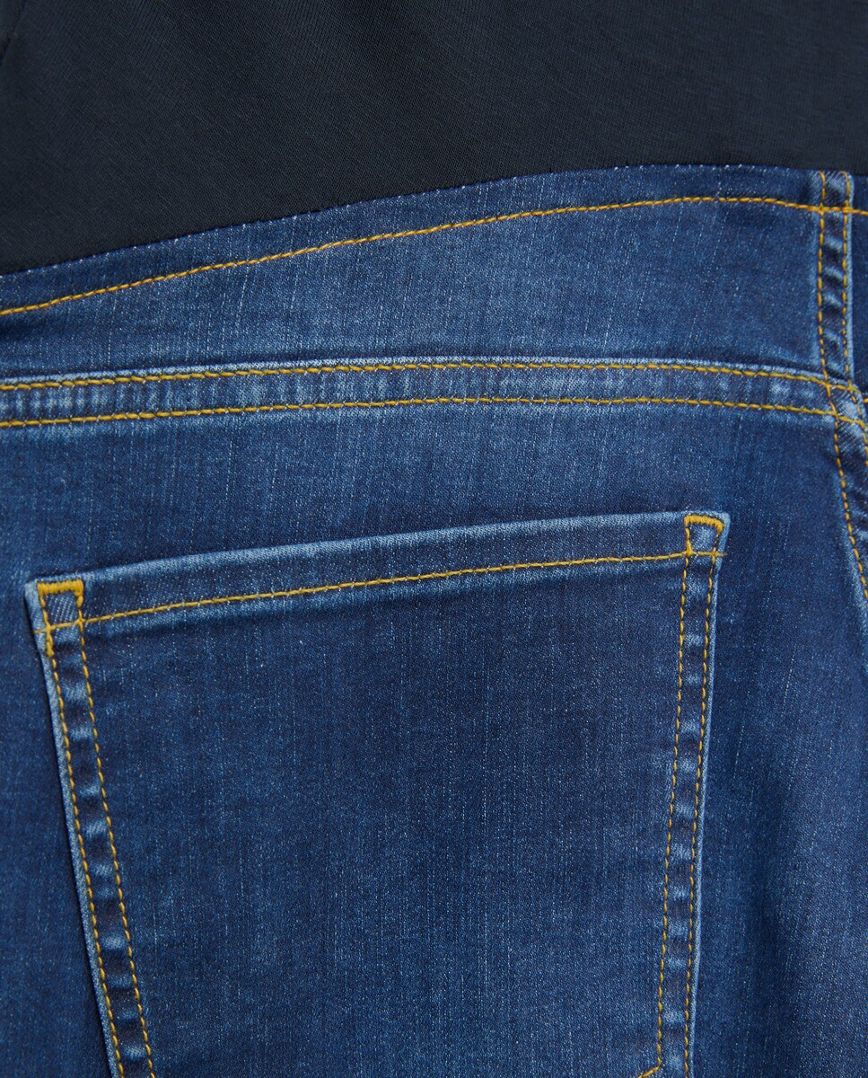 Jeans Pré-Mamã Lisas com Cintura Elástica Azul pálido-2