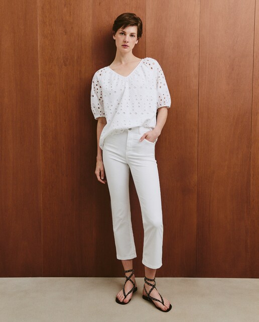 Imagem 0 de Calças Culotte de Algodão Liso