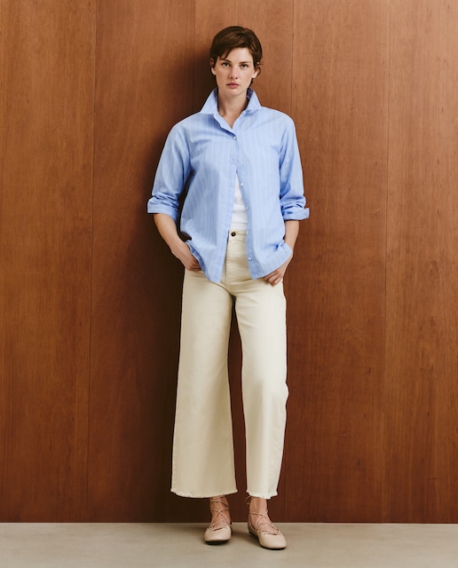 Imagen 0 de Pantalón de culotte de algodón liso de mujer