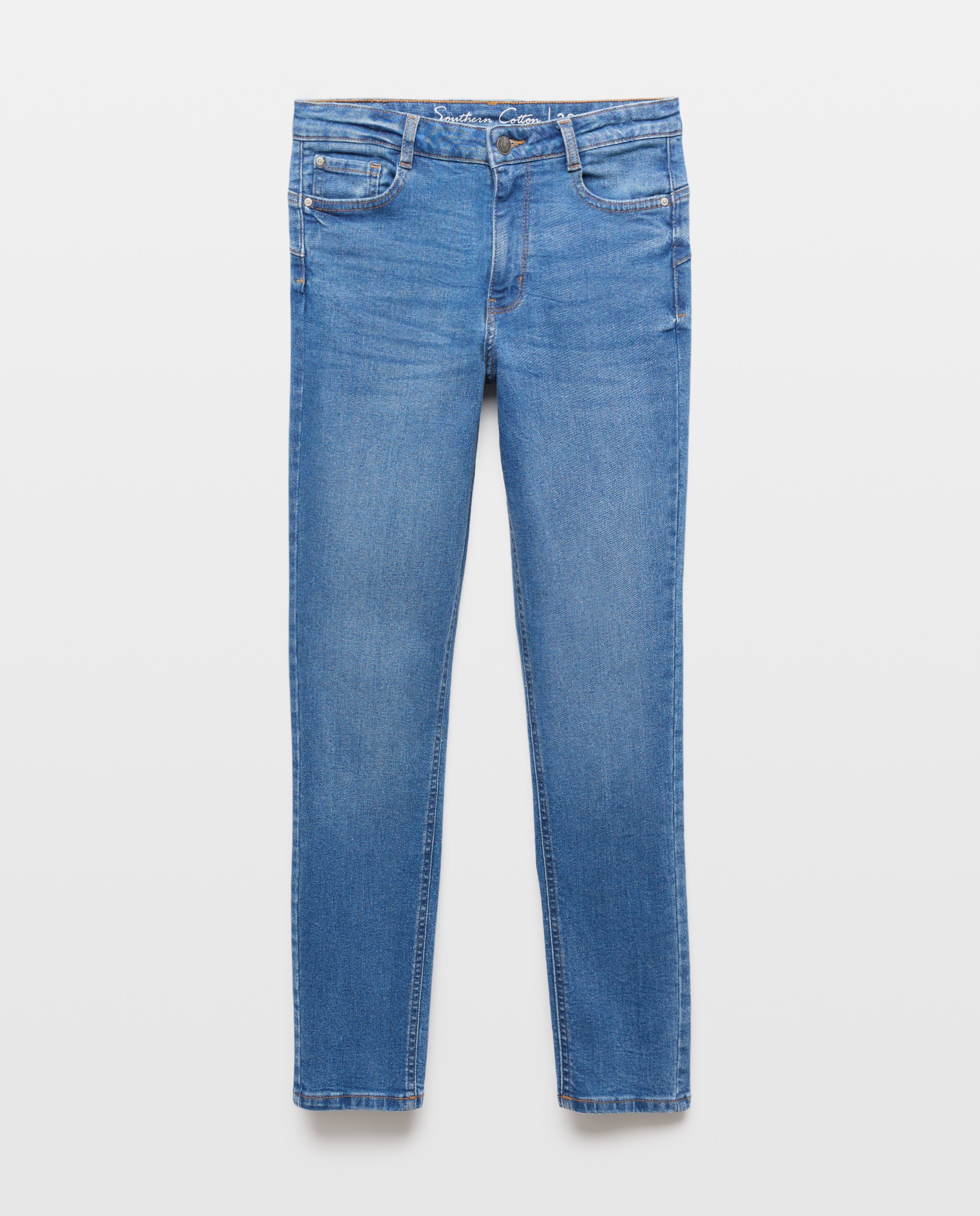 Vaqueros de algodón liso de mujer - Southern Cotton - Azul pálido Azul pálido-4