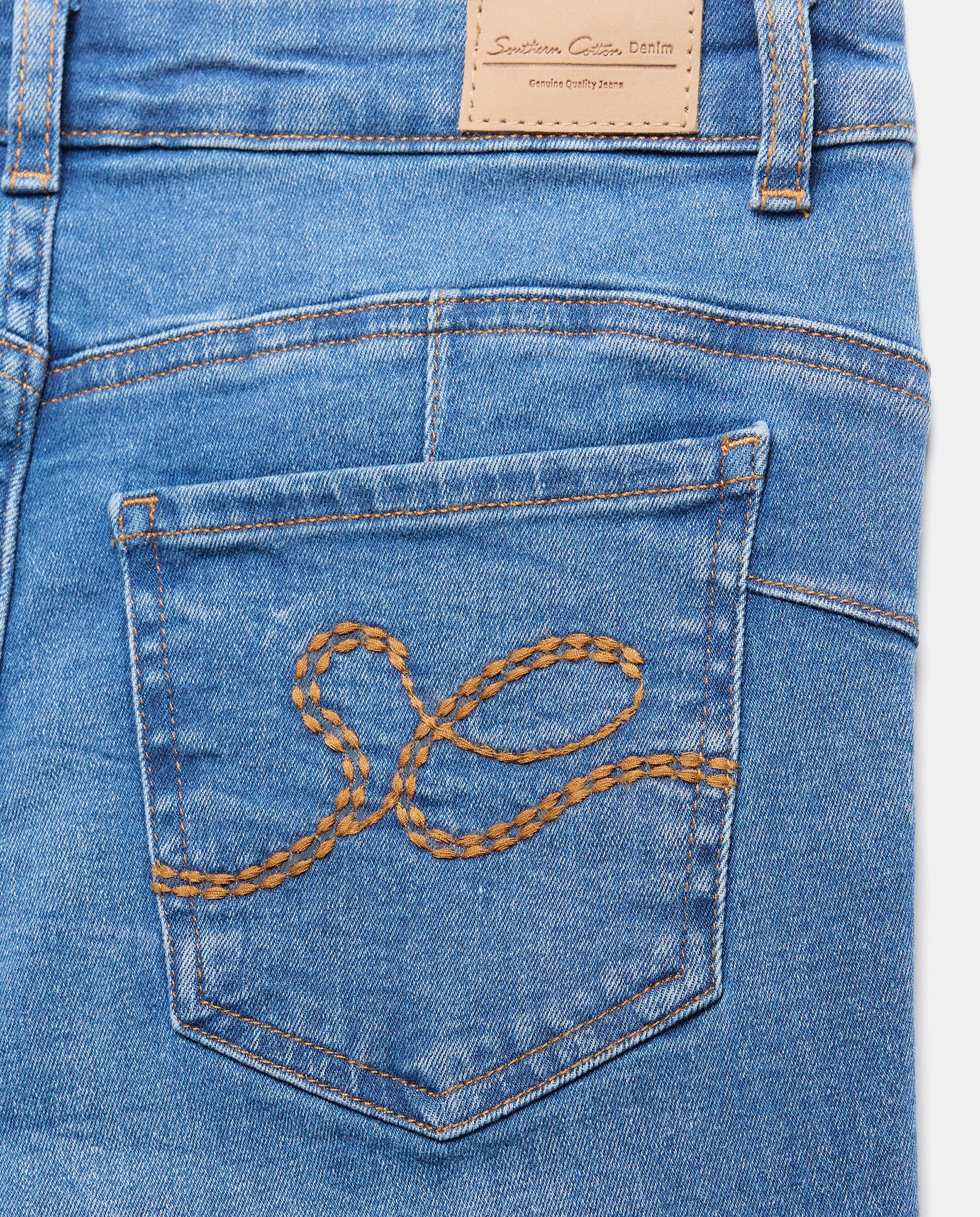 Vaqueros de algodón liso de mujer - Southern Cotton - Azul pálido Azul pálido-5