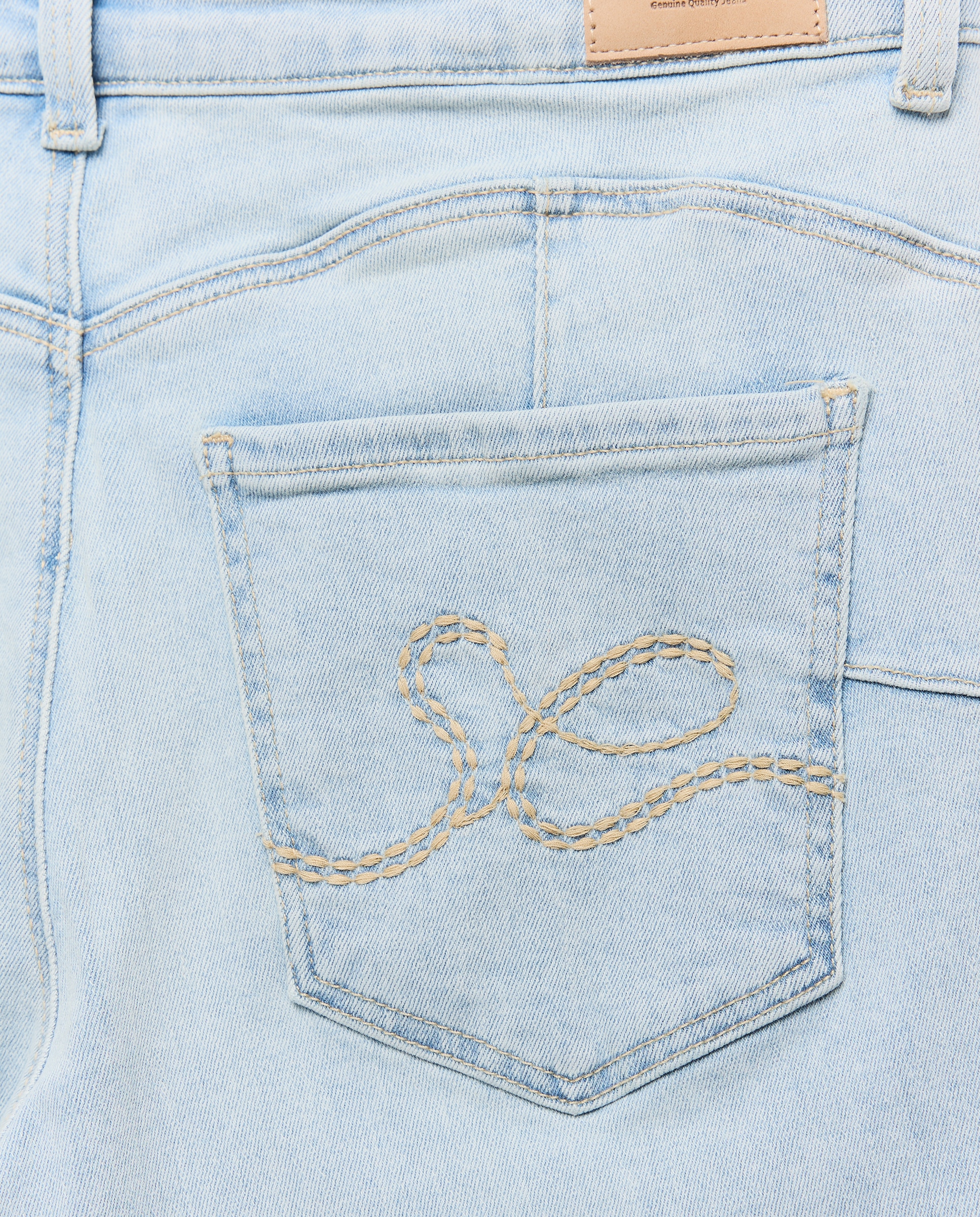 Jeans de Algodão Lisas Cerúleo-5
