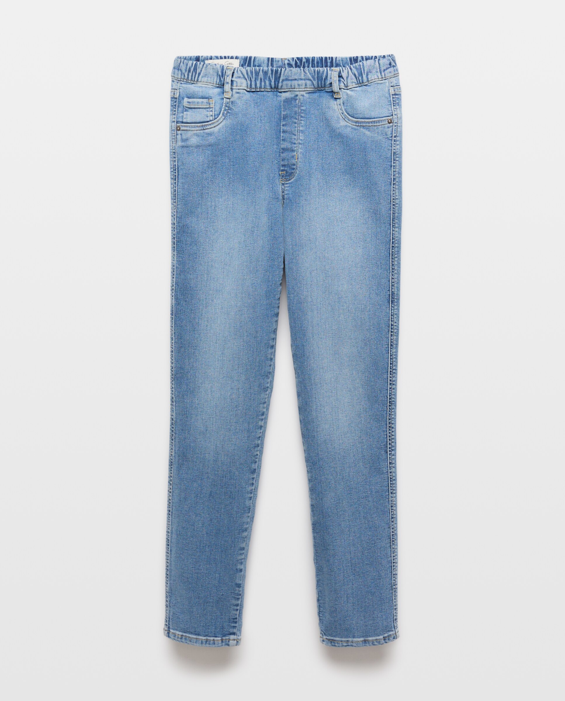 Vaqueros de algodón liso de mujer - Southern Cotton - Azul pálido Azul pálido-4