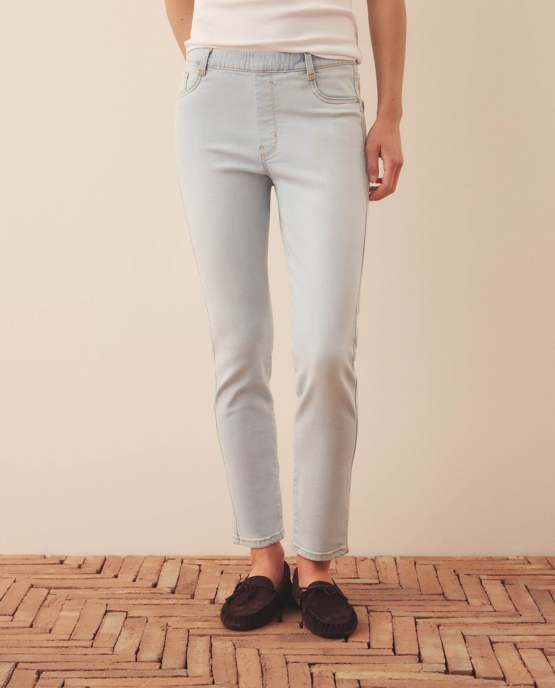 Vaqueros de algodón liso de mujer - Southern Cotton - Cerúleo Cerúleo-2
