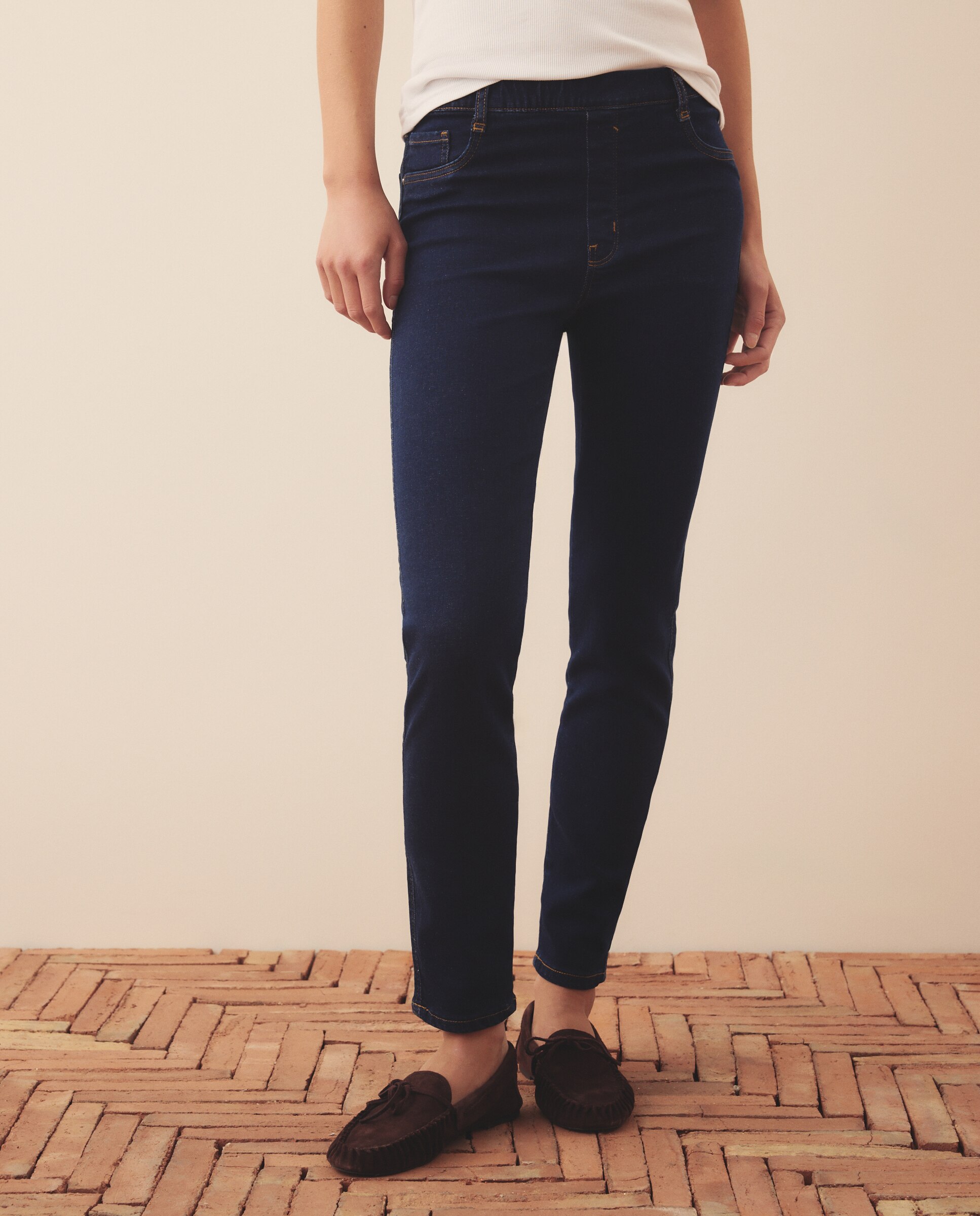 Vaqueros de algodón liso de mujer - Southern Cotton - Indigo Indigo-2