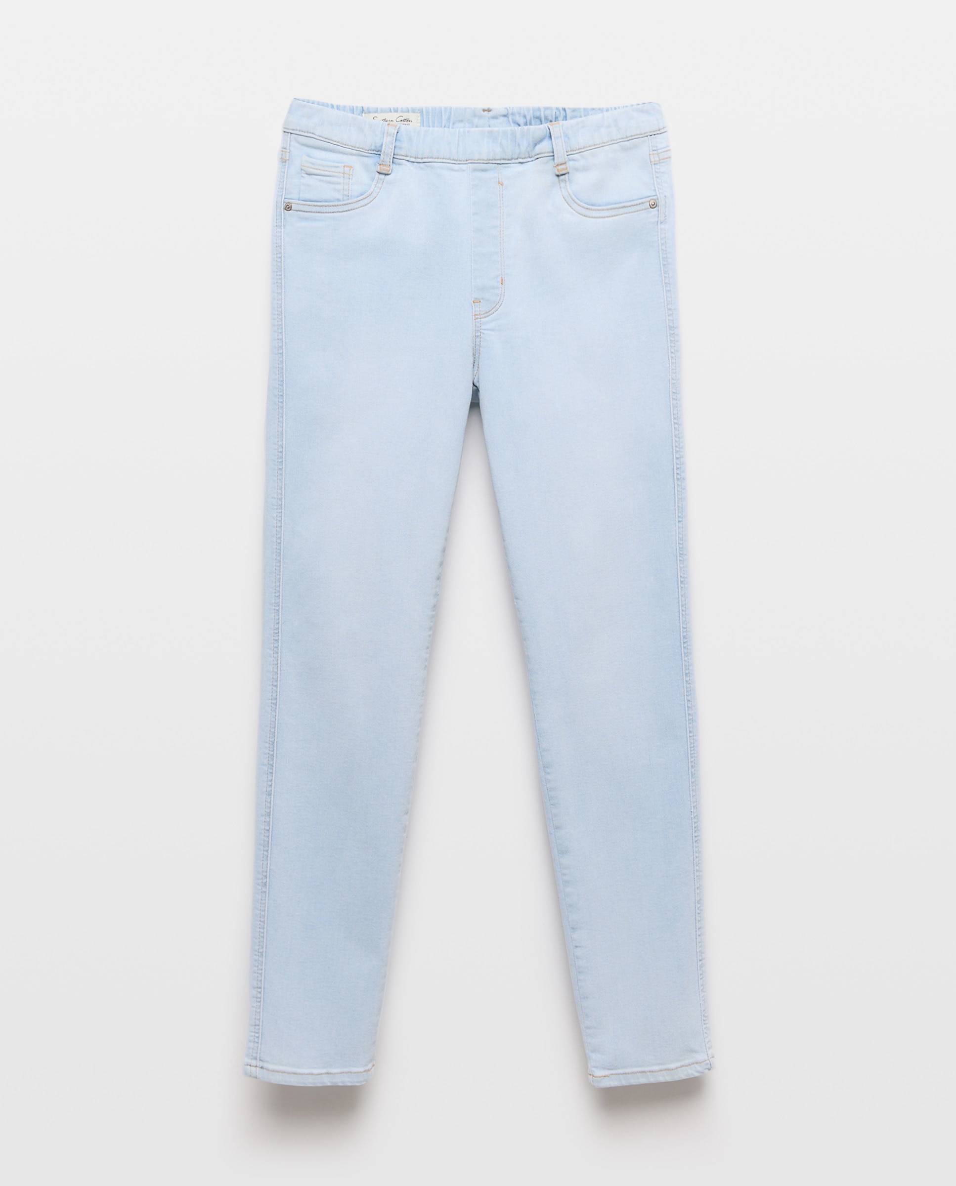 Jeans de Algodão Lisas 490 Petróleo-4
